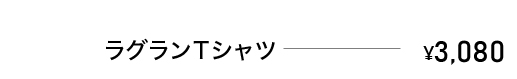 ラグランTシャツ　￥3,080