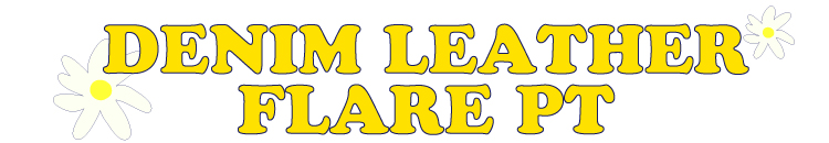デニムレザーフレアパンツ