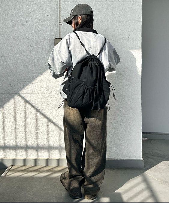 ナイロンプルオーバー グランジストリートコーディネート/3