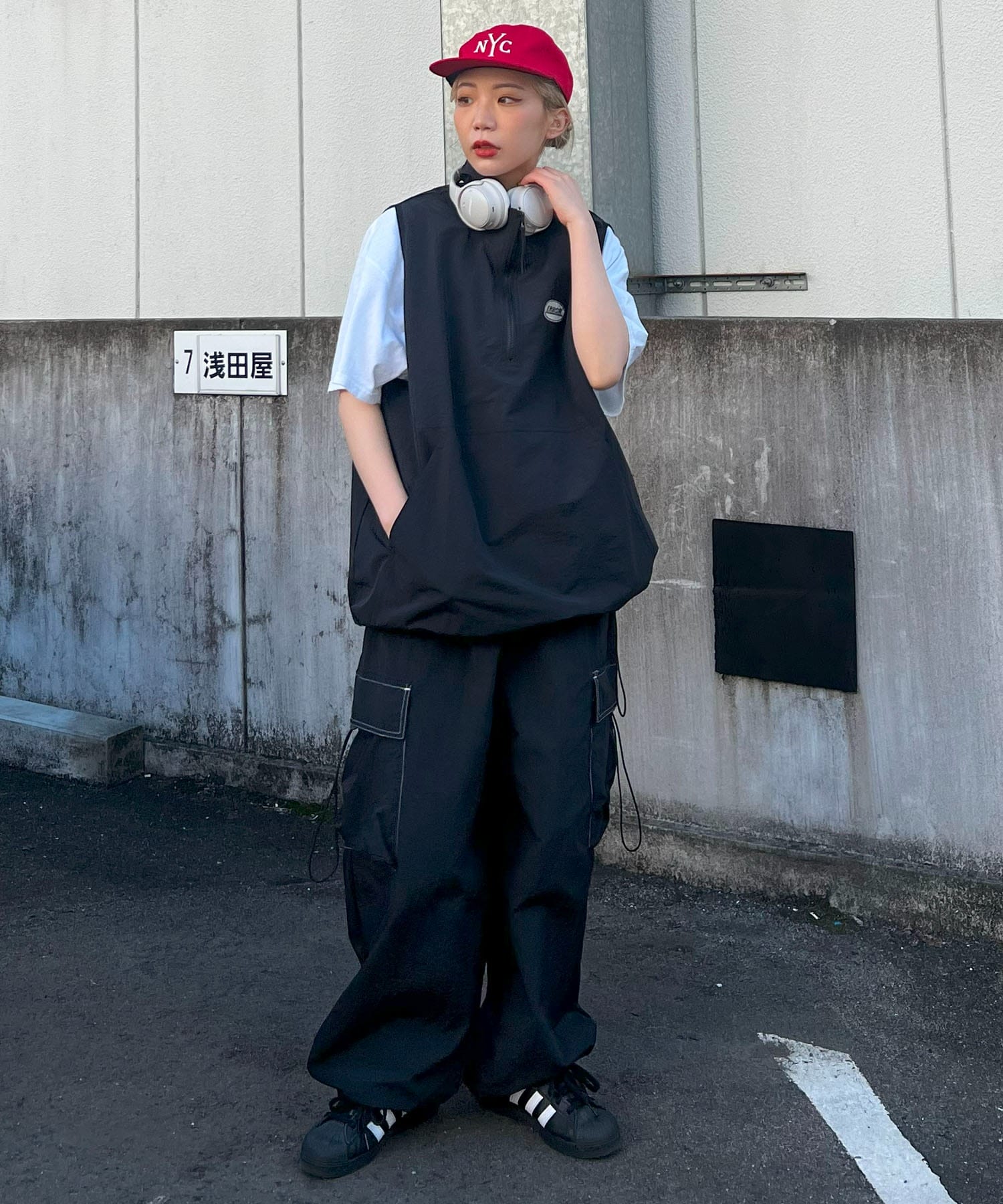 ナイロンベスト コーディネート2