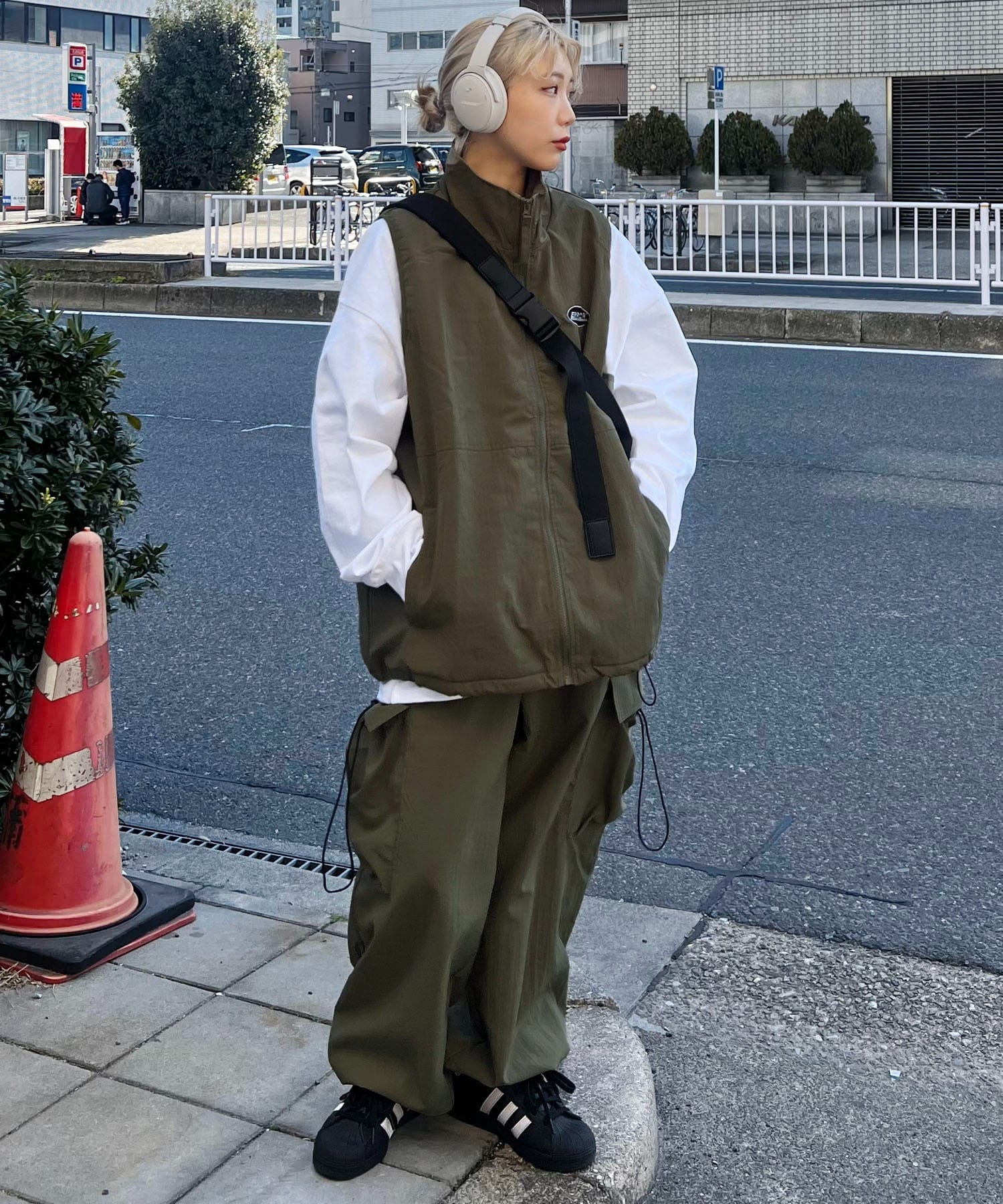 ナイロンベスト コーディネート5