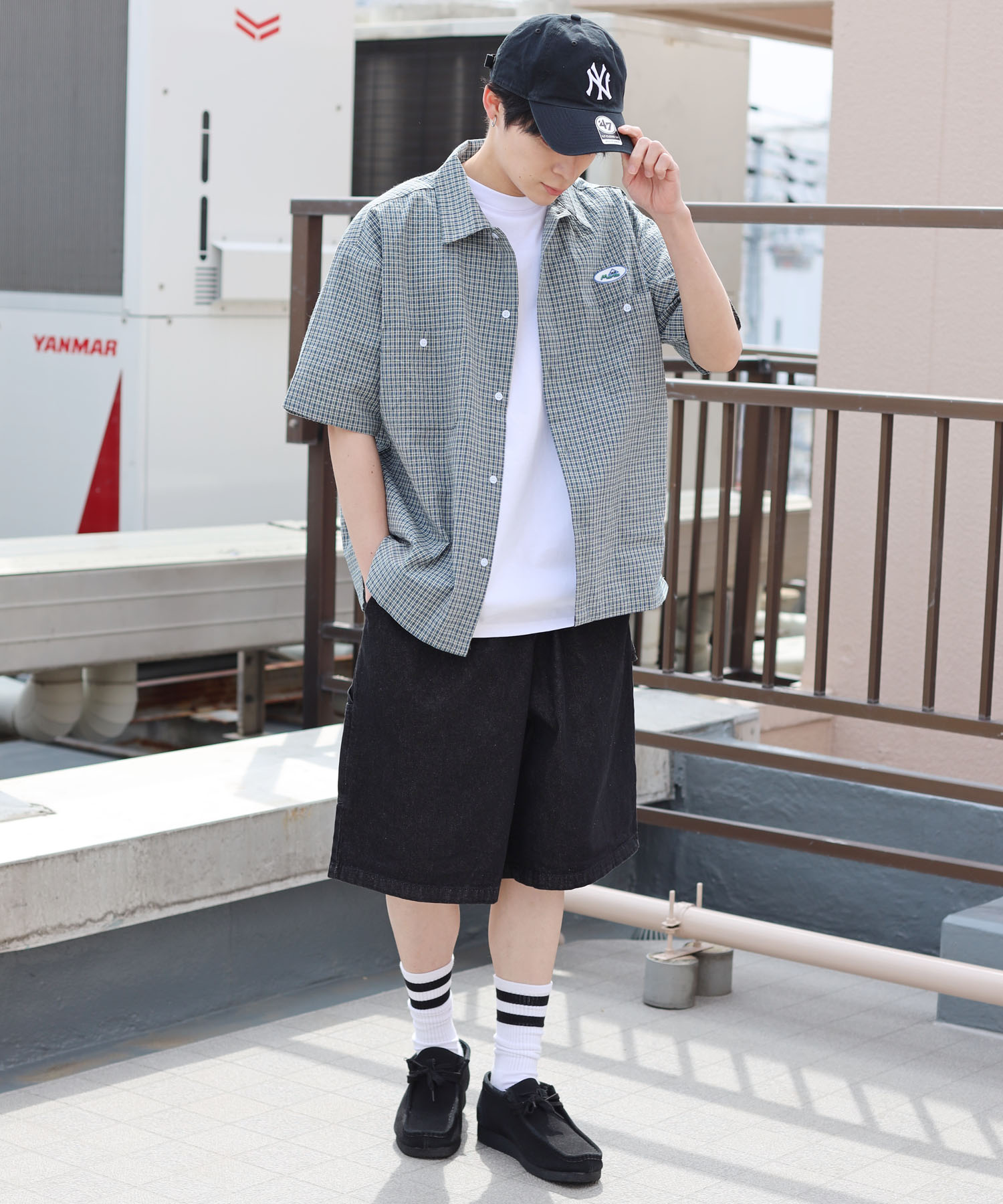 チェックシャツ コーディネート5