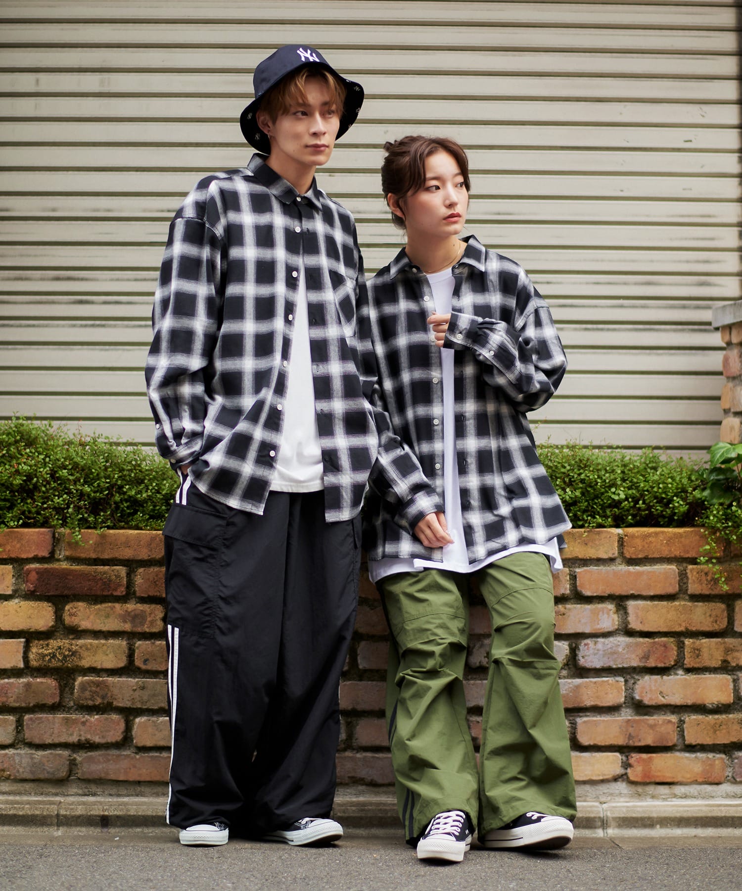 チェックシャツ コーディネート7