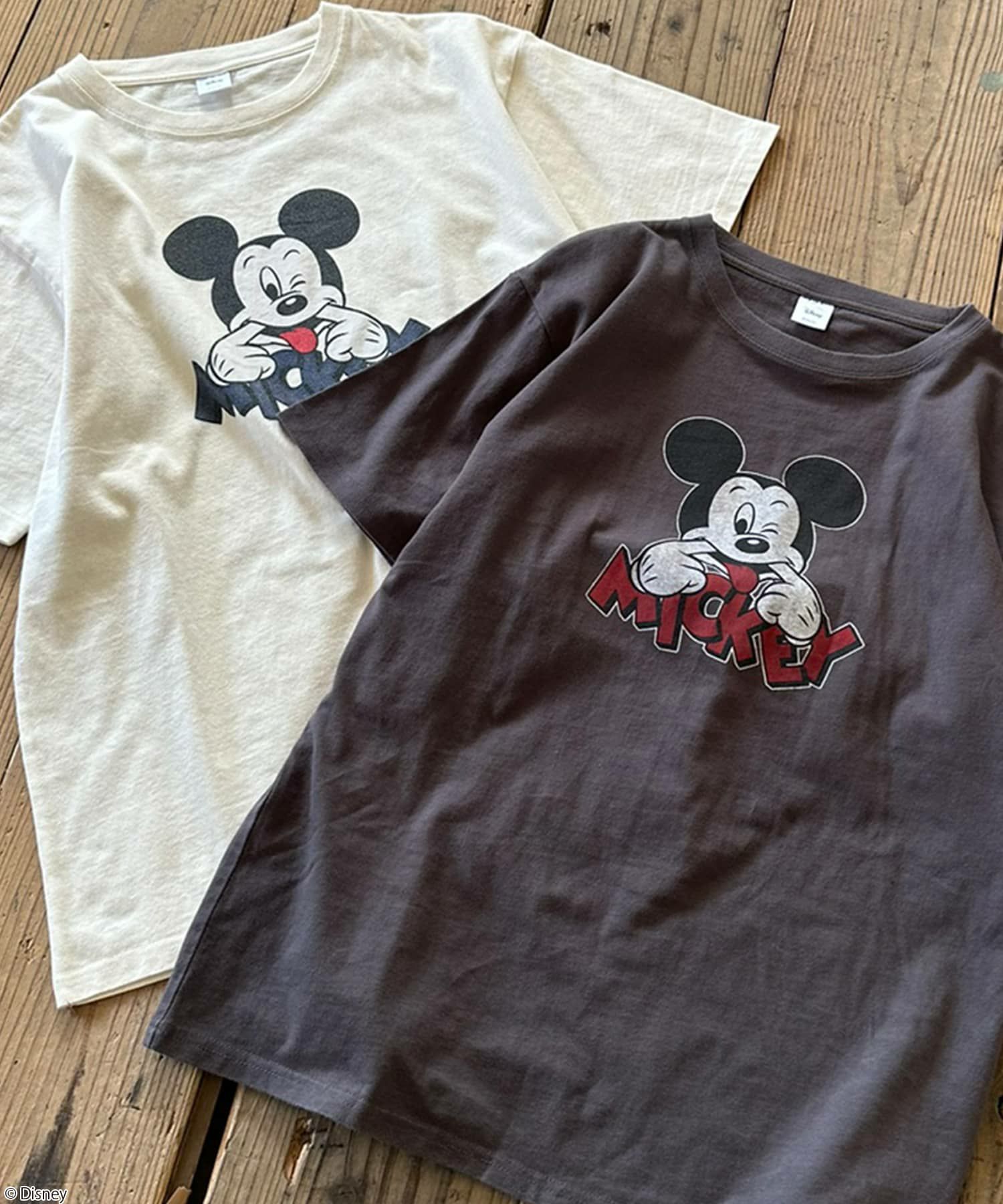 【ミッキー/コレクション】ビンテージライクTシャツ