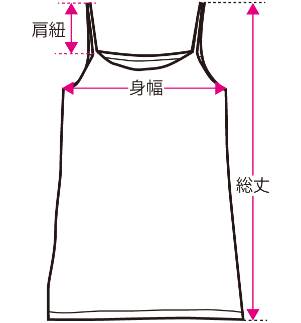 サイズガイド キャミソール