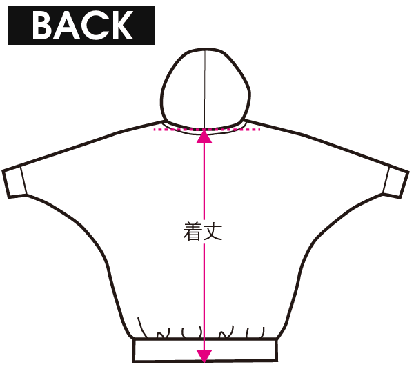 サイズガイド ドルマンスリーブ BACK