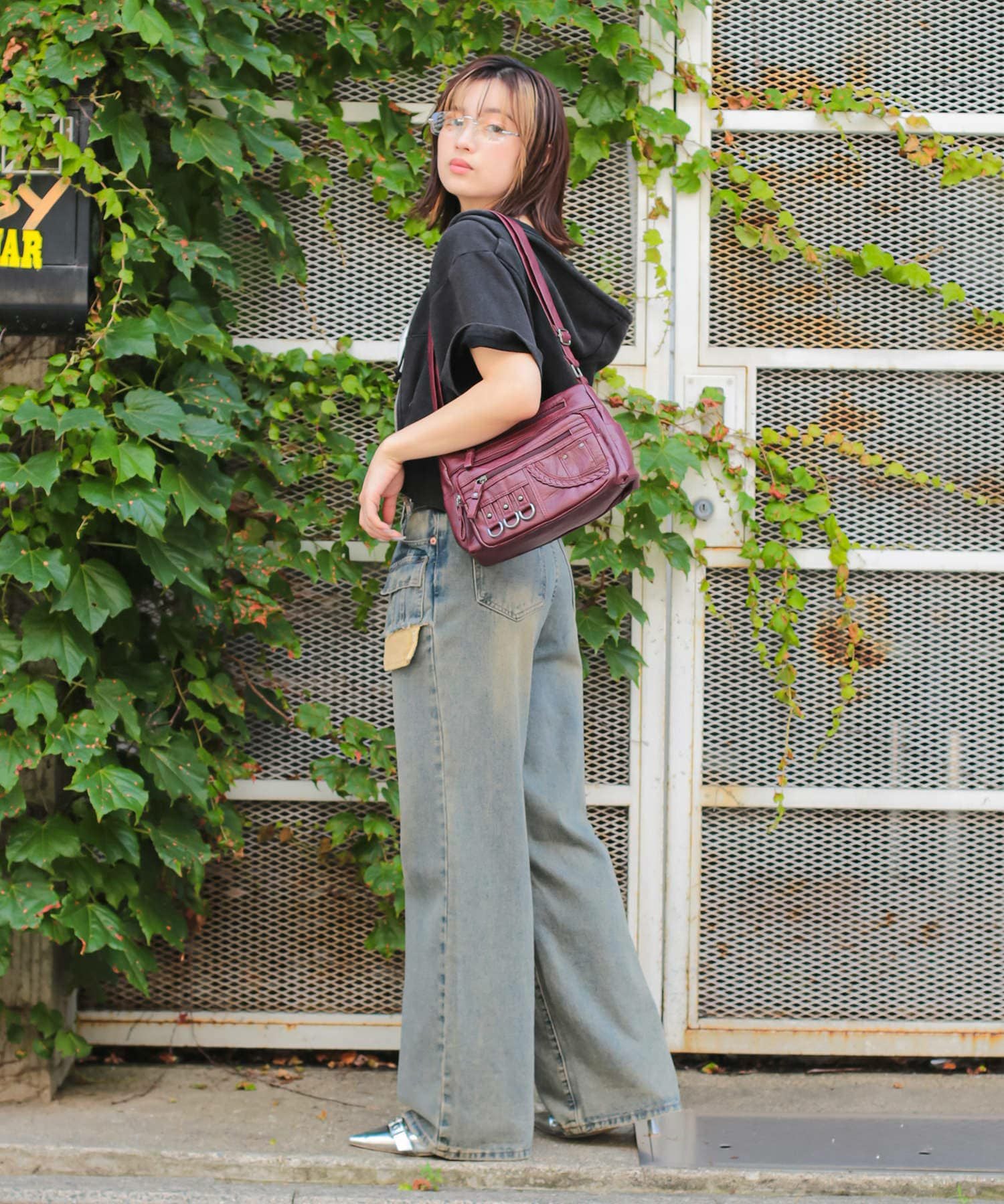 96%OFF】#フェアリーグランジ/合皮ハンドバッグ/ショルダーバッグ/3