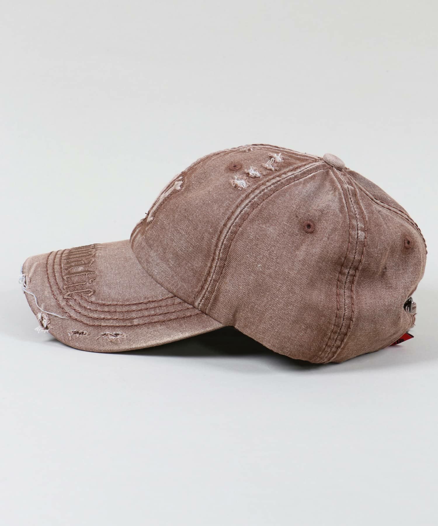 クラッシュデニムキャップ/グランジストリート系/ダメージ加工
