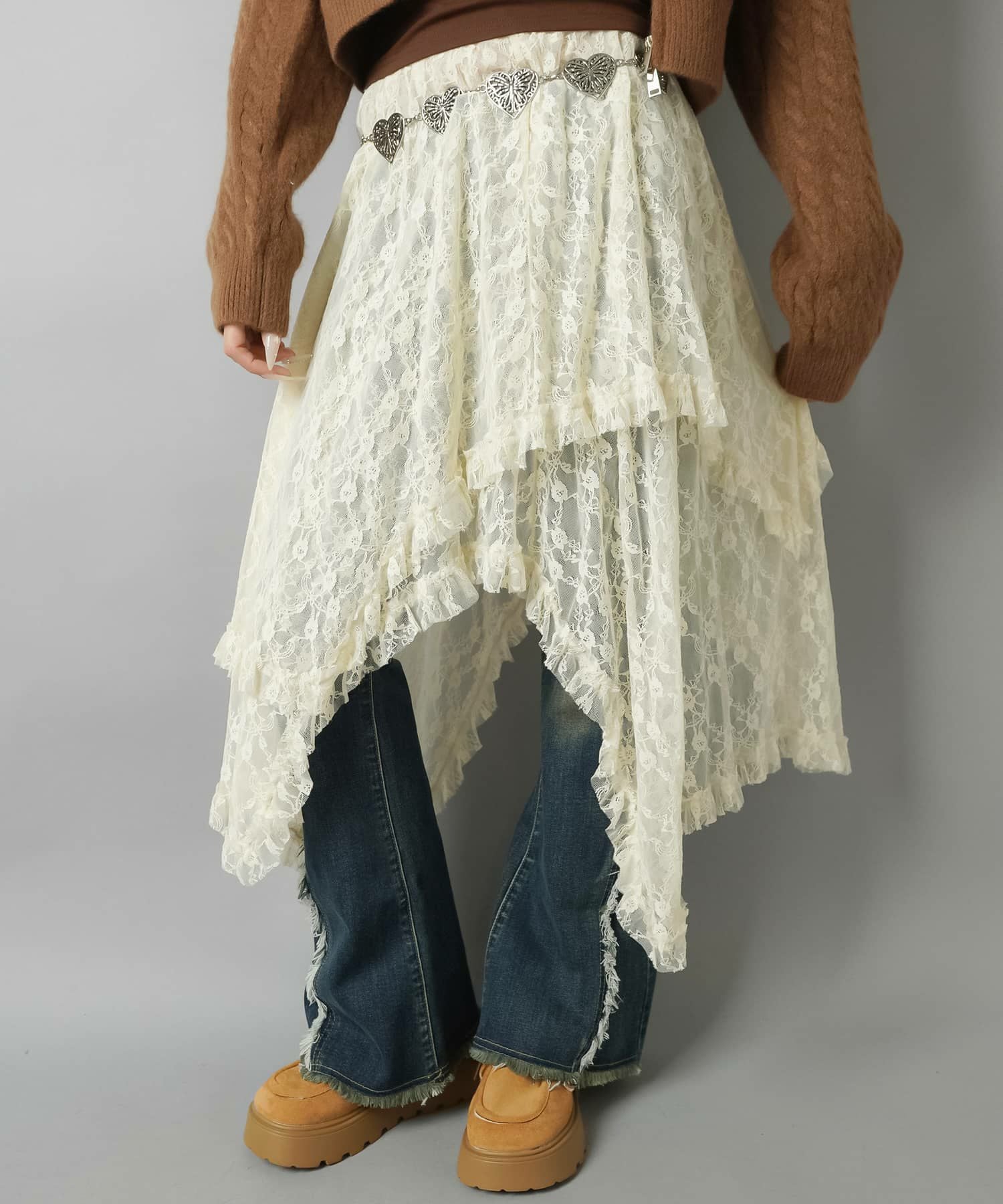 レースロングスカート/イレヘム/レイヤード/#NEO森ガール | SPINNS WEB
