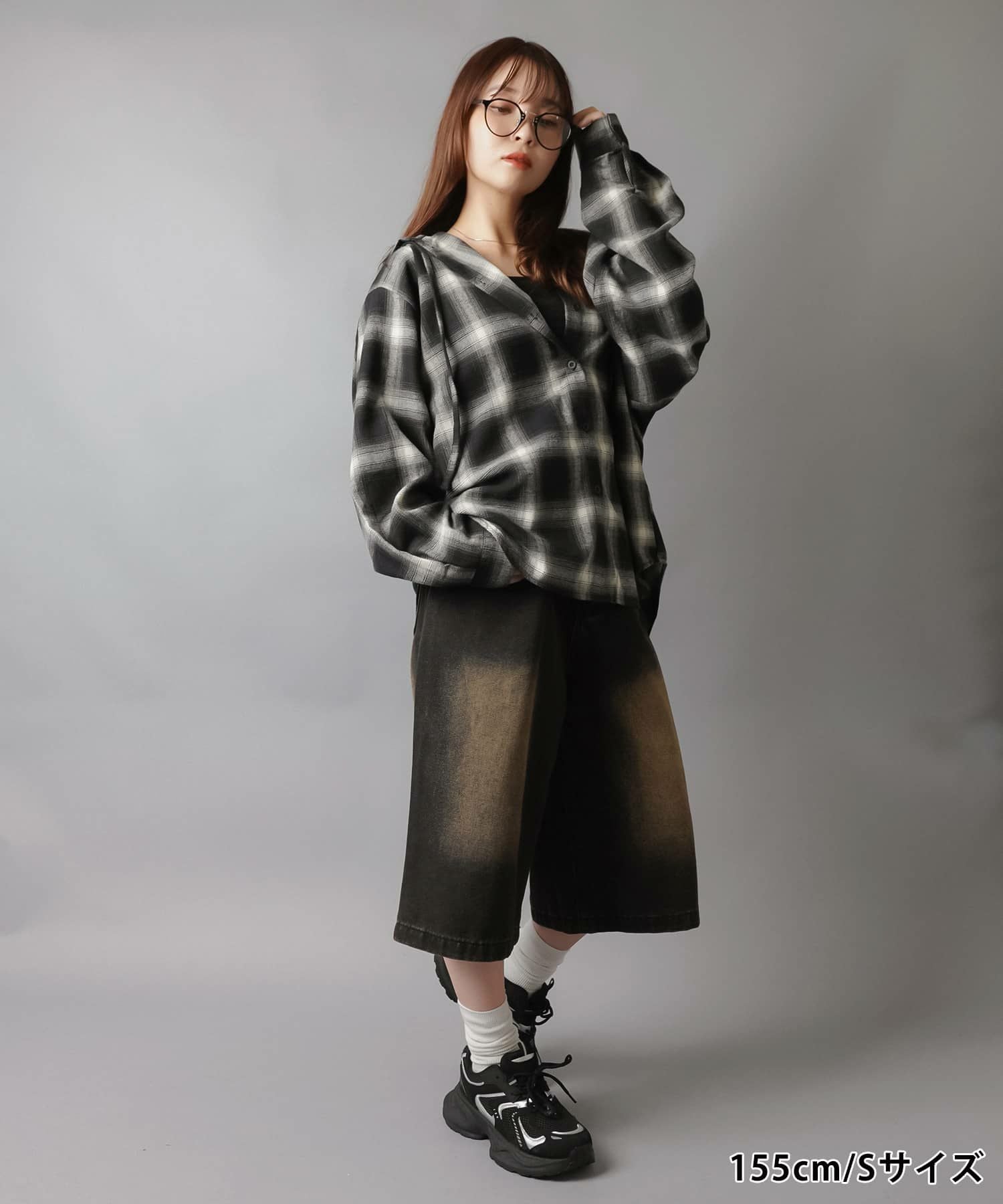 ビンテージライクデニム ハーフパンツ / ルーズシルエット#フェアリー