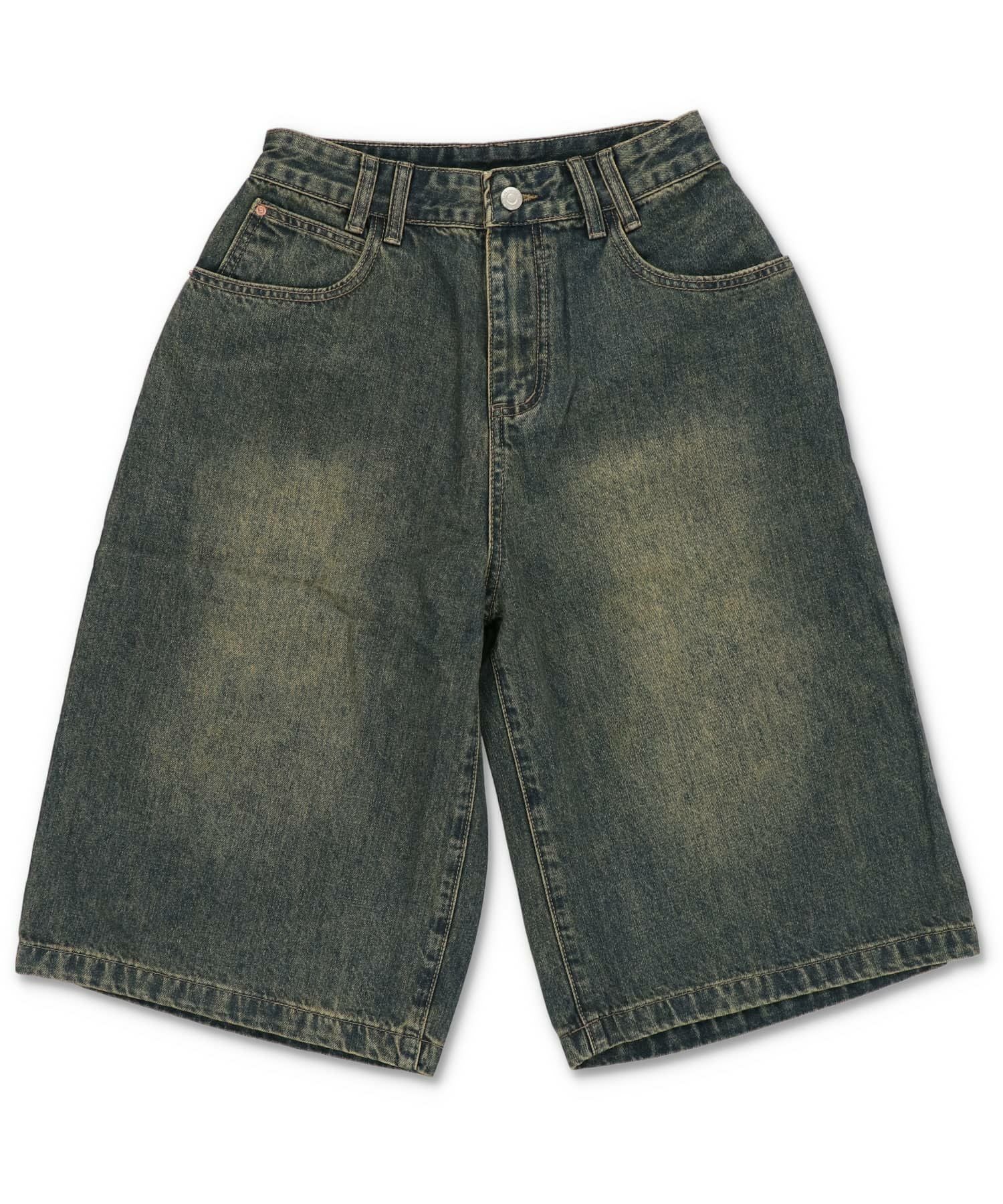 ビンテージライクデニム ハーフパンツ / ルーズシルエット#フェアリー