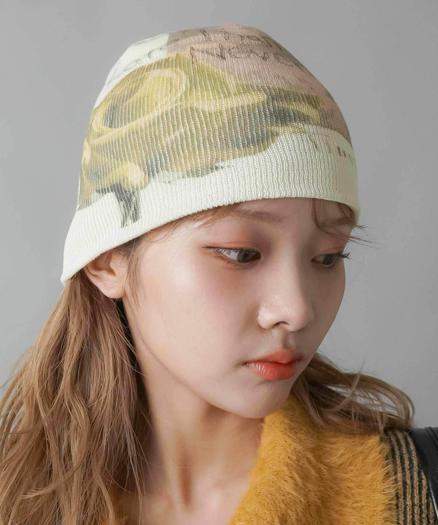 【完売品】Pellicule ペリキュール ビーニー ニット帽 ローズ 美品 rose lettering beanie｜PELLICULE | ぺリキュール