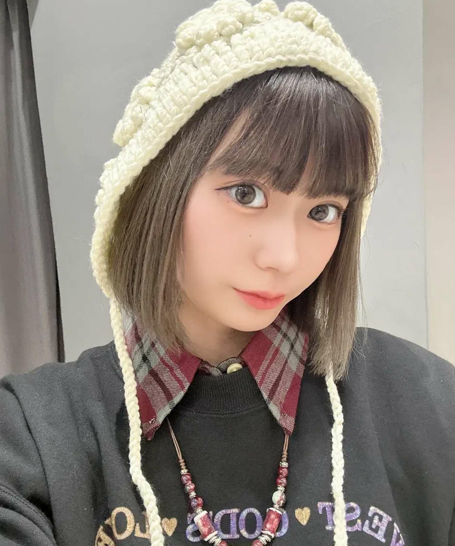 ニットキャップ｜紐フラワー装飾｜#NEO森ガールスタイル|SPINNS公式通販