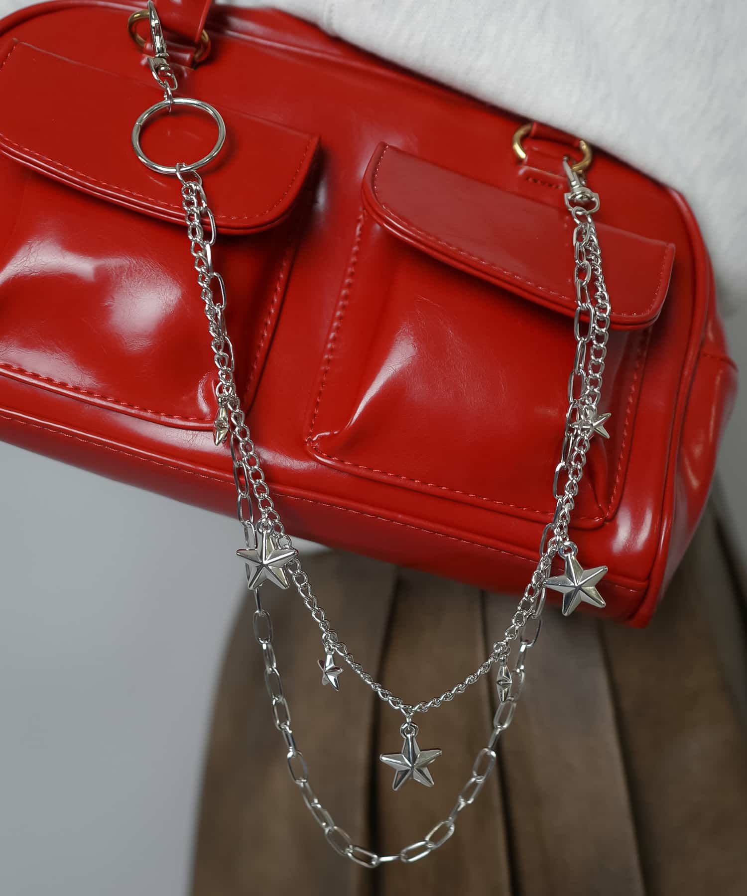 ウォレットチェーン/バッグチェーン/2連モチーフ＜メール便対応