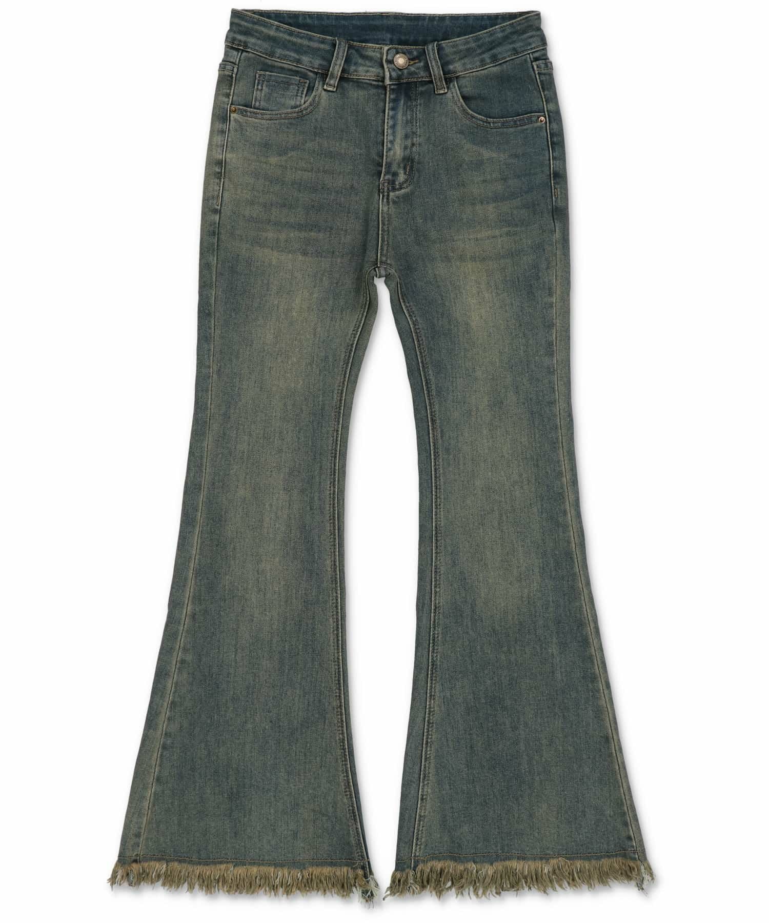 ギャル感全開のデニムフリンジフレアパンツ｜SPINNS(スピンズ)公式通販