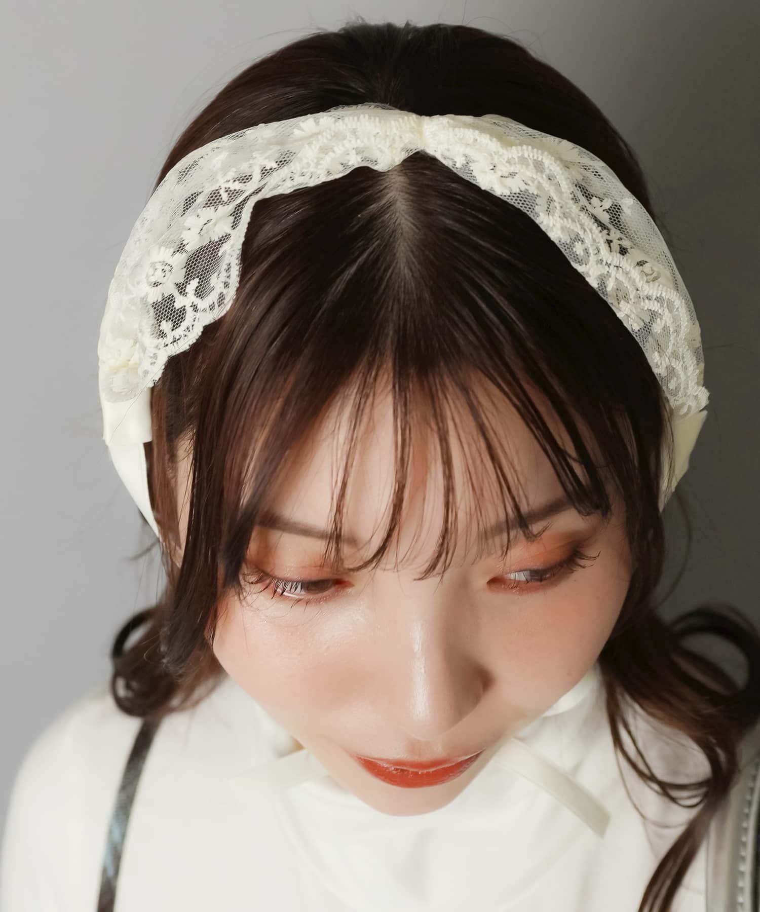 にゃんにゃ☆　モチーフイヤーマフ　レースイヤーマフ　3way 90%OFF】シアーレースヘアバンド/イヤーマフ/イヤマフ | SPINNS WEB