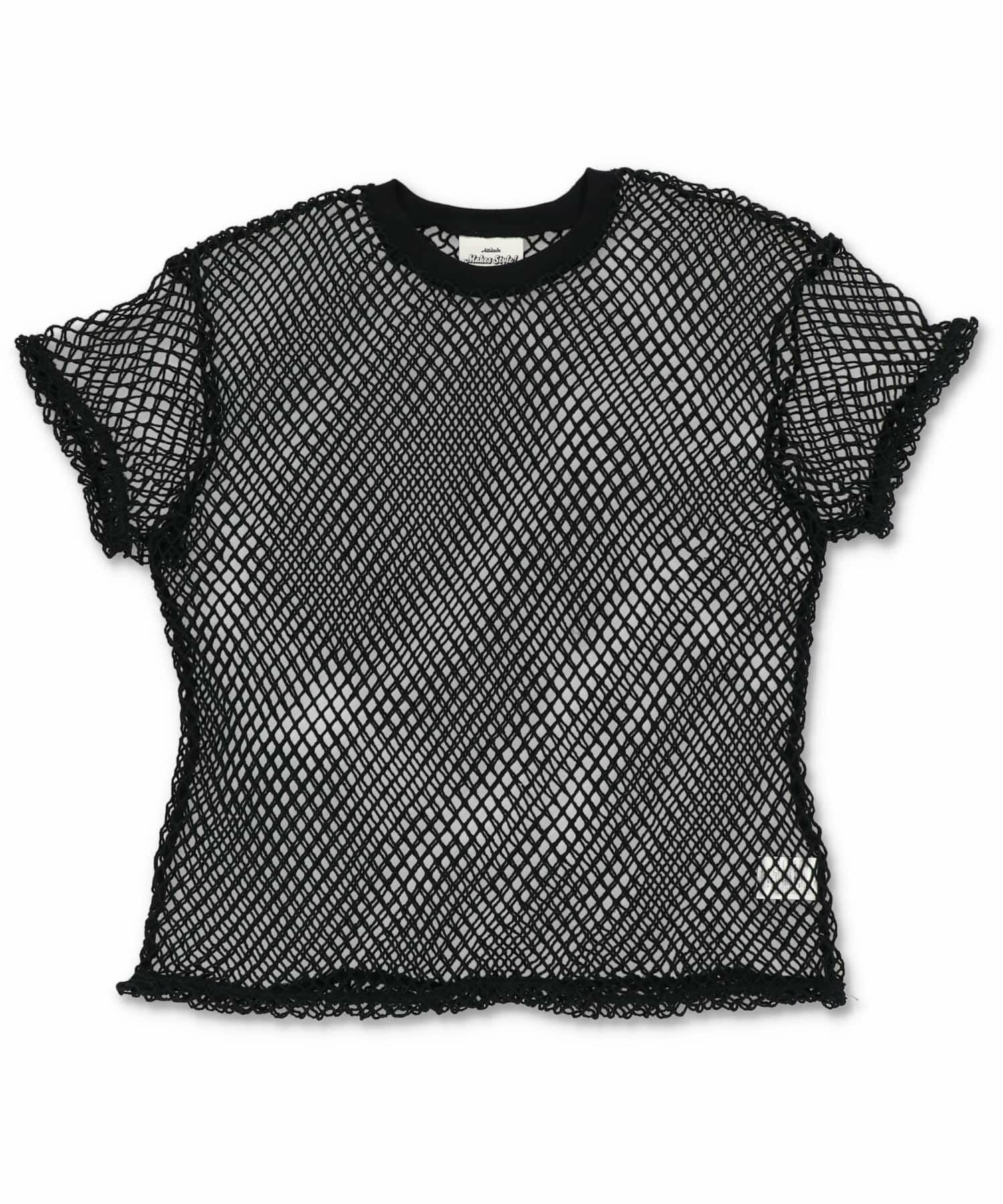 88%OFF】メッシュニットカットソー/半袖/レイヤード | SPINNS WEB