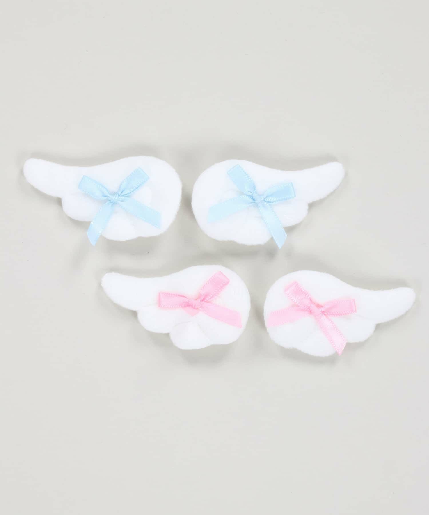 天使の羽根ヘアクリップ/ヘアピン/リボン/2個セット/#ウィッシュコア