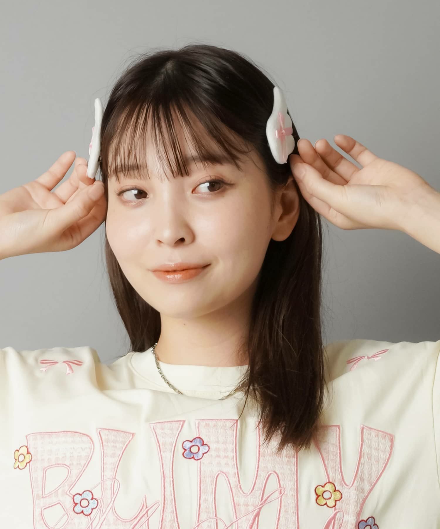 天使の羽根ヘアクリップ/ヘアピン/リボン/2個セット/#ウィッシュコア