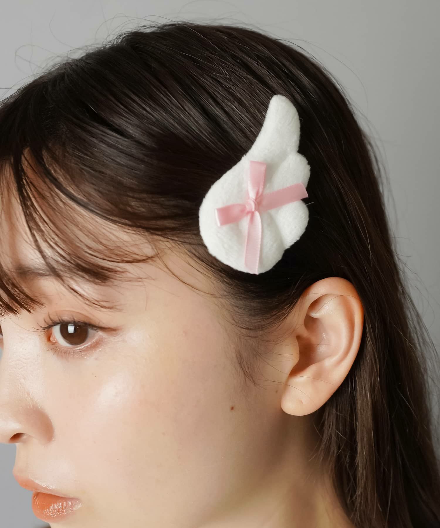 天使の羽根ヘアクリップ/ヘアピン/リボン/2個セット/#ウィッシュコア