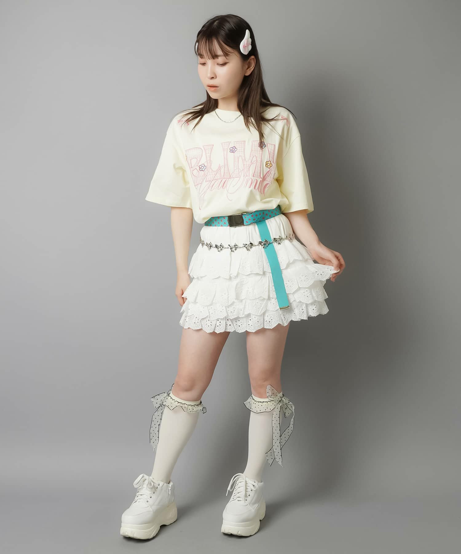 天使の羽根ヘアクリップ/ヘアピン/リボン/2個セット/#ウィッシュコア