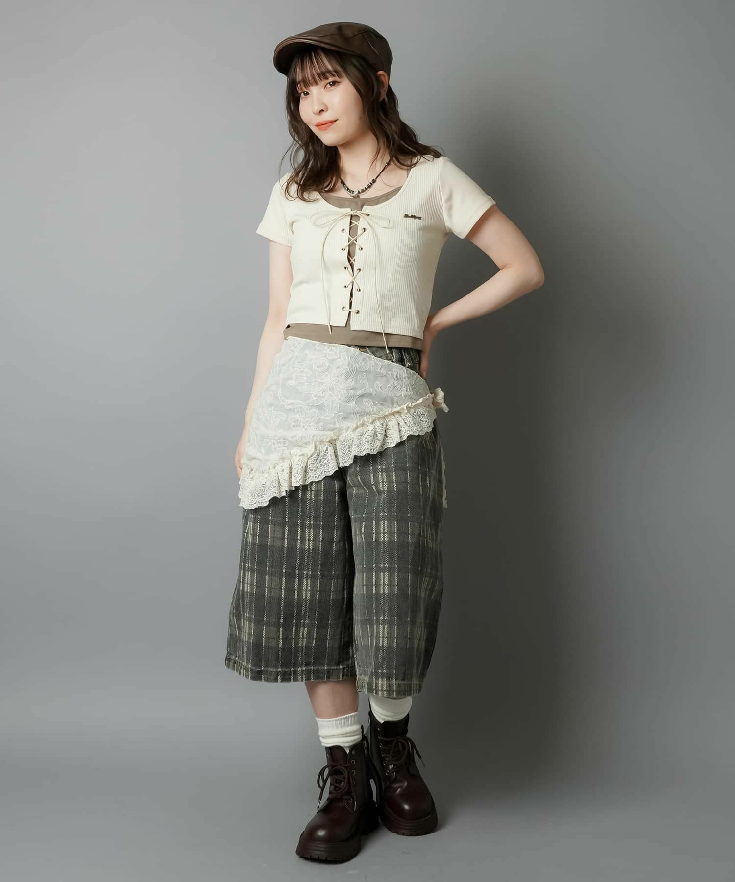 レース巻きスカート/アシンメトリー/ラップスカート/腰巻き | SPINNS