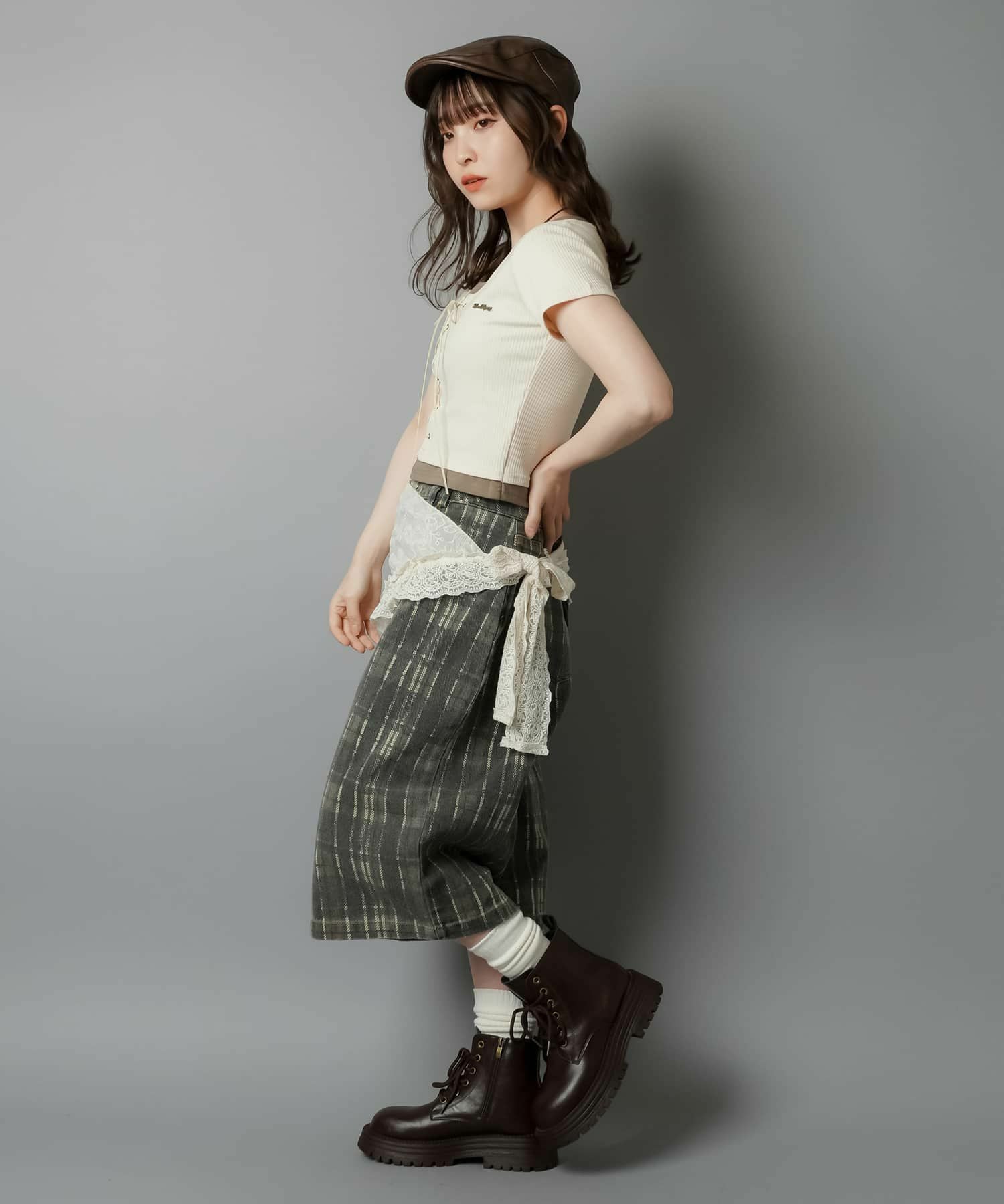 stina 巻きスカートブラック stina 巻きスカートブラック Chiina スカート Chiina / 「2種デザイン