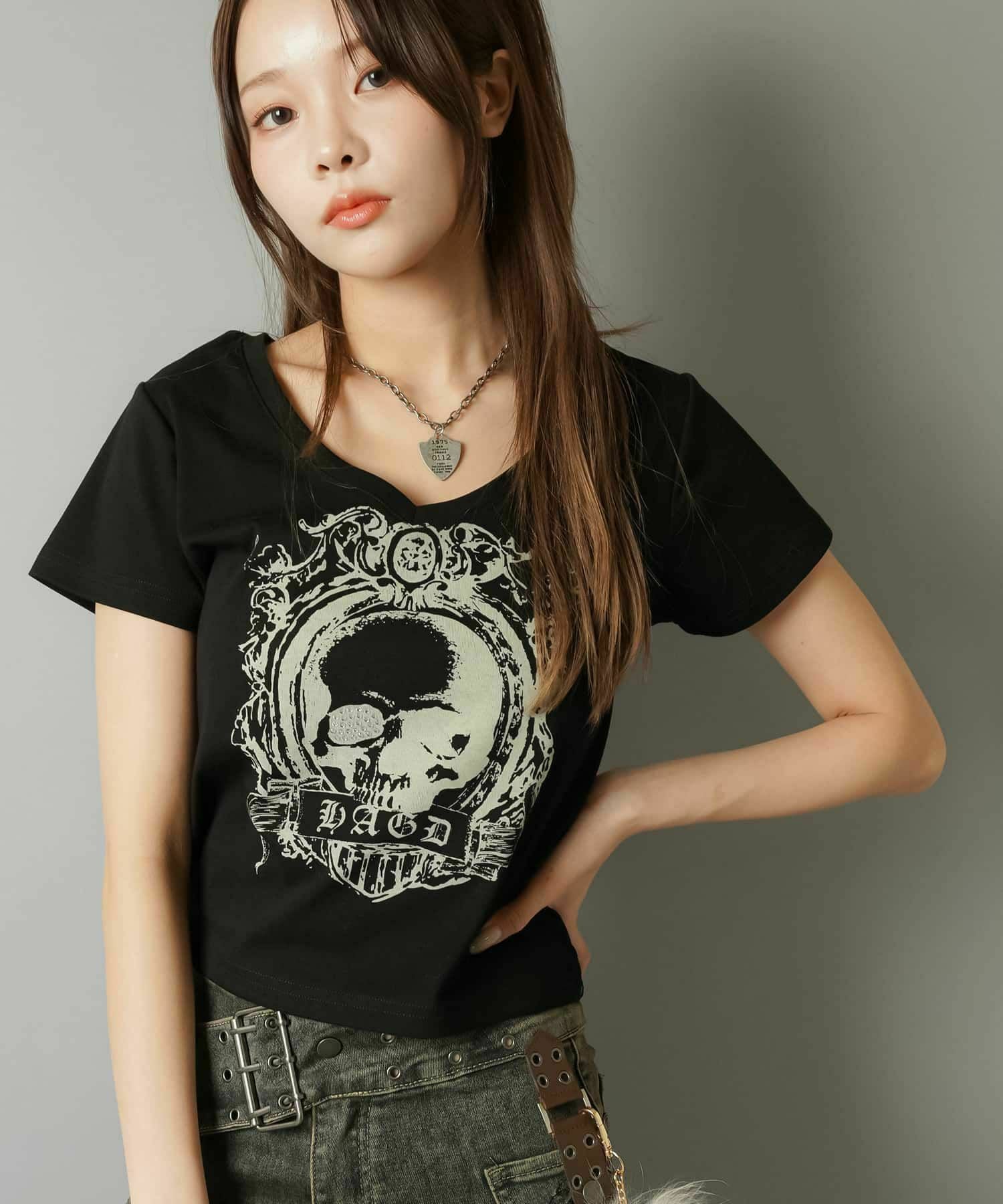 80%OFF】平成ギャルTシャツ/Vネックスカル | SPINNS WEB STORE