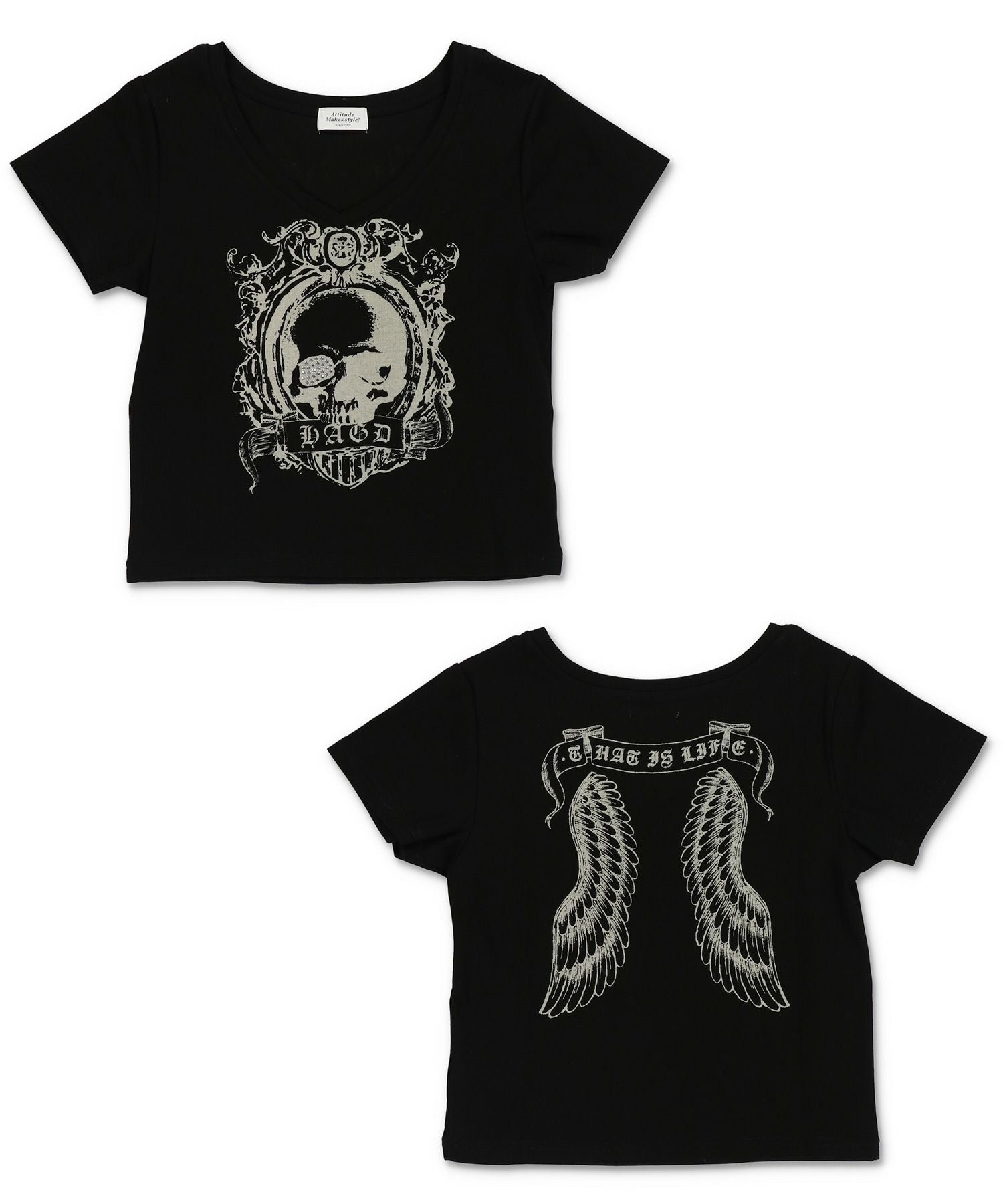 80%OFF】平成ギャルTシャツ/Vネックスカル | SPINNS WEB STORE
