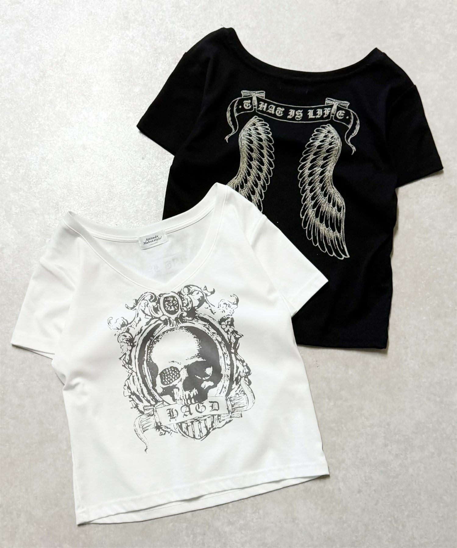 80%OFF】平成ギャルTシャツ/Vネックスカル | SPINNS WEB STORE