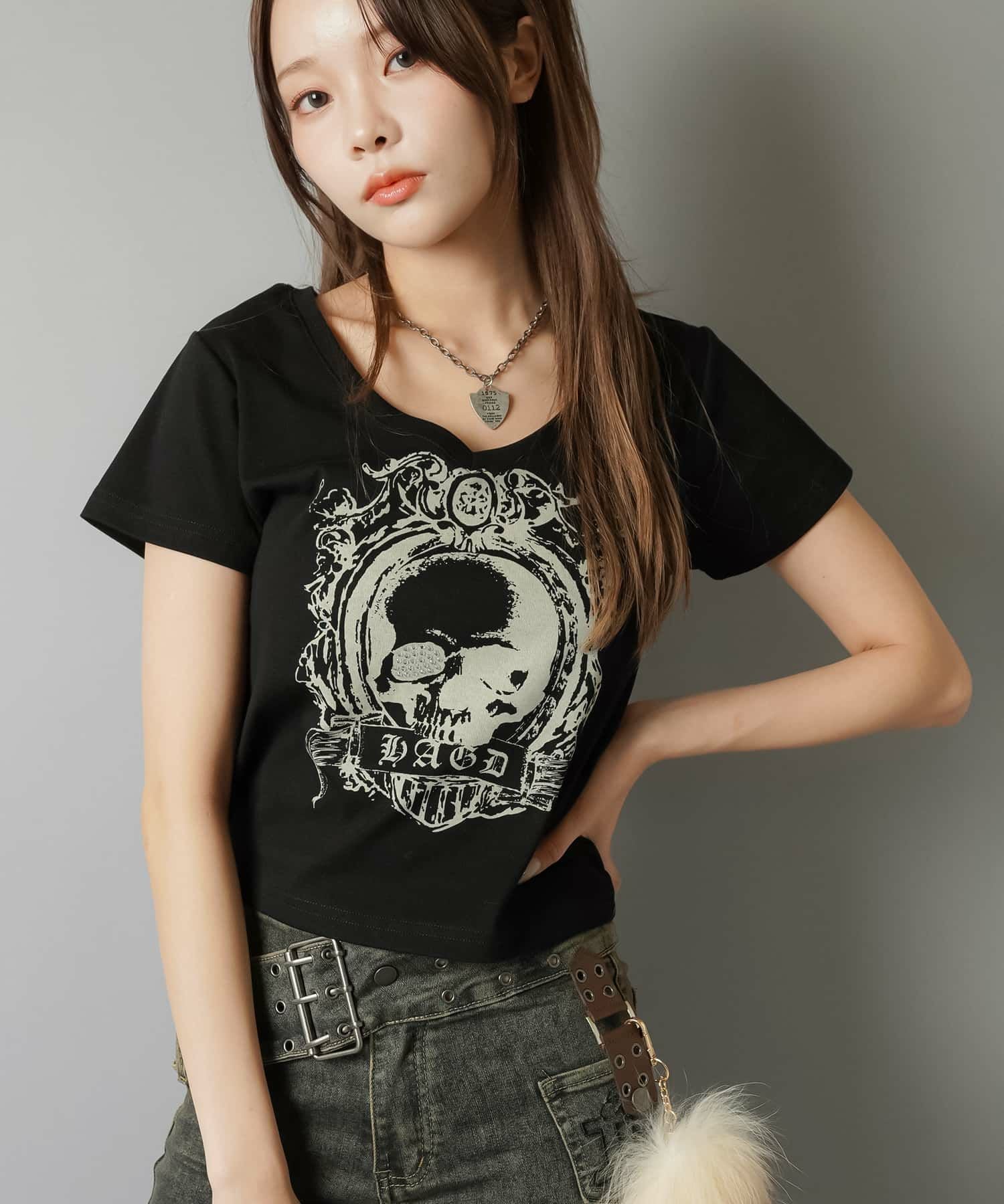 80%OFF】平成ギャルTシャツ/Vネックスカル | SPINNS WEB STORE