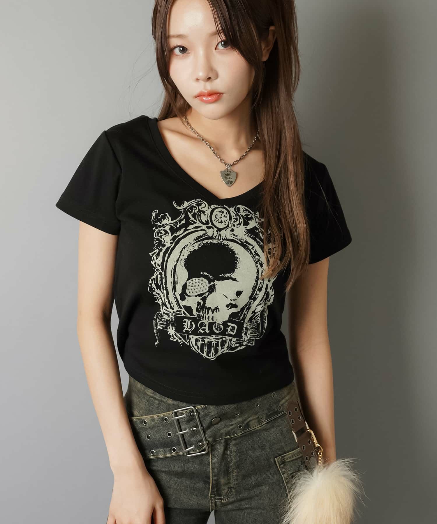 80%OFF】平成ギャルTシャツ/Vネックスカル | SPINNS WEB STORE