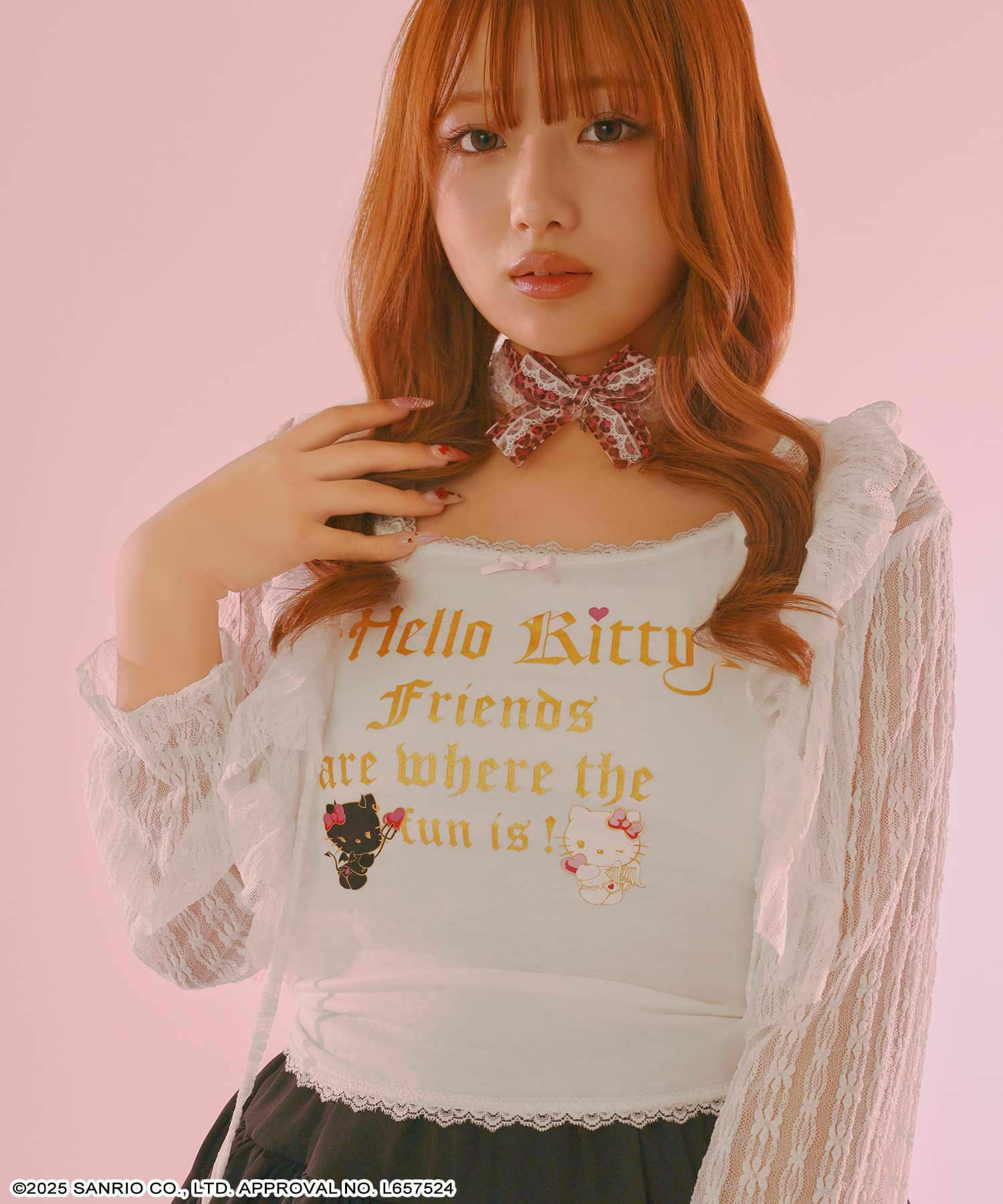 86%OFF】『ハローキティ×SPINNS 天使小悪魔シリーズ』 レース付き