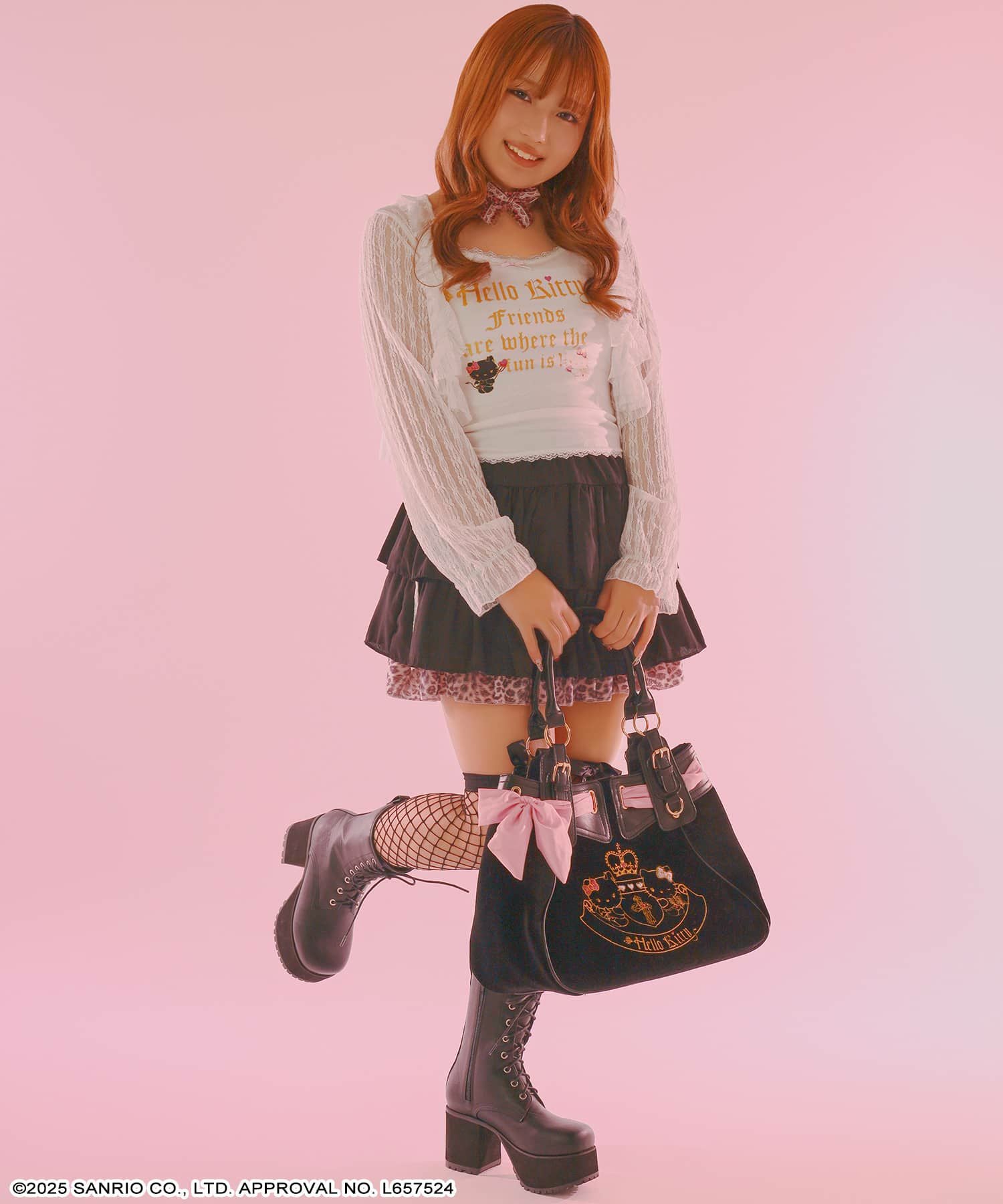 86%OFF】『ハローキティ×SPINNS 天使小悪魔シリーズ』 レース付き