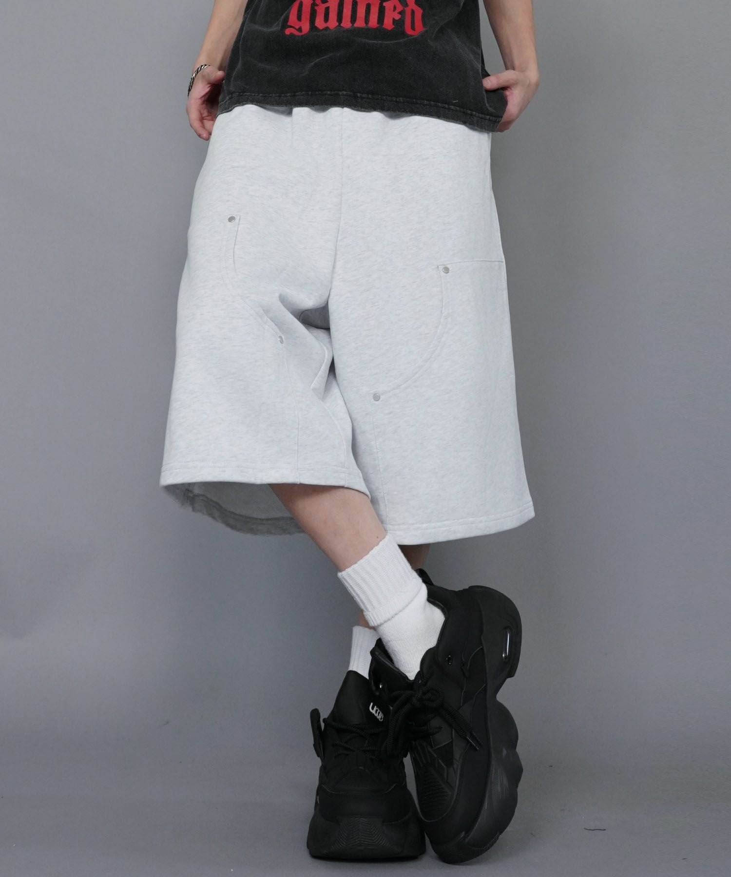 51%OFF】スウェットハーフパンツ/ダブルニー/セットアップ対応