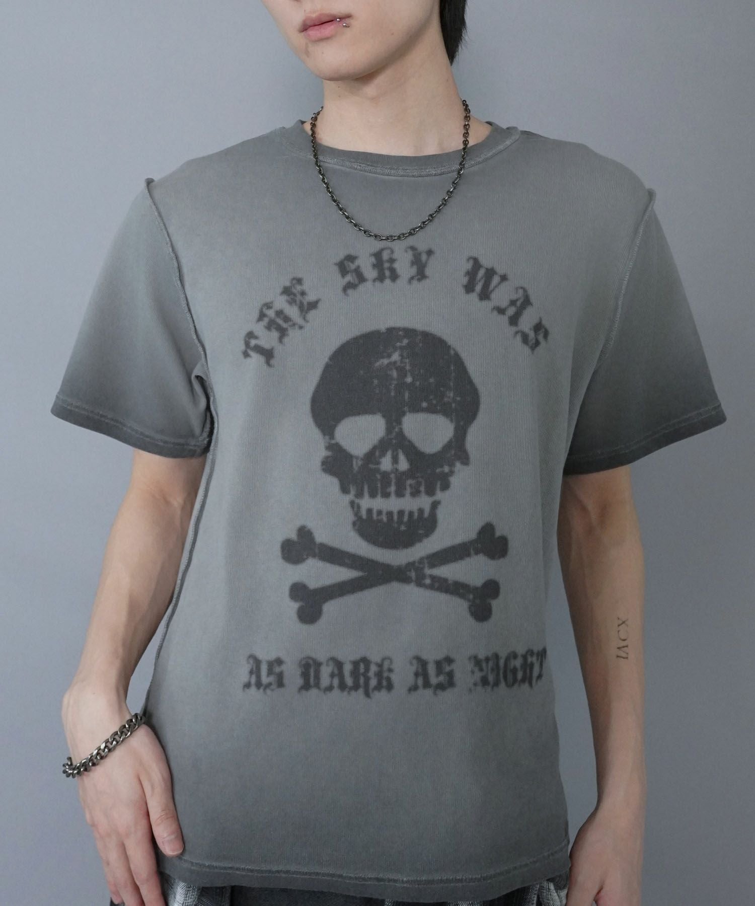 92%OFF】グランジTシャツカットソー/スカルプリント/ヴィンテージ