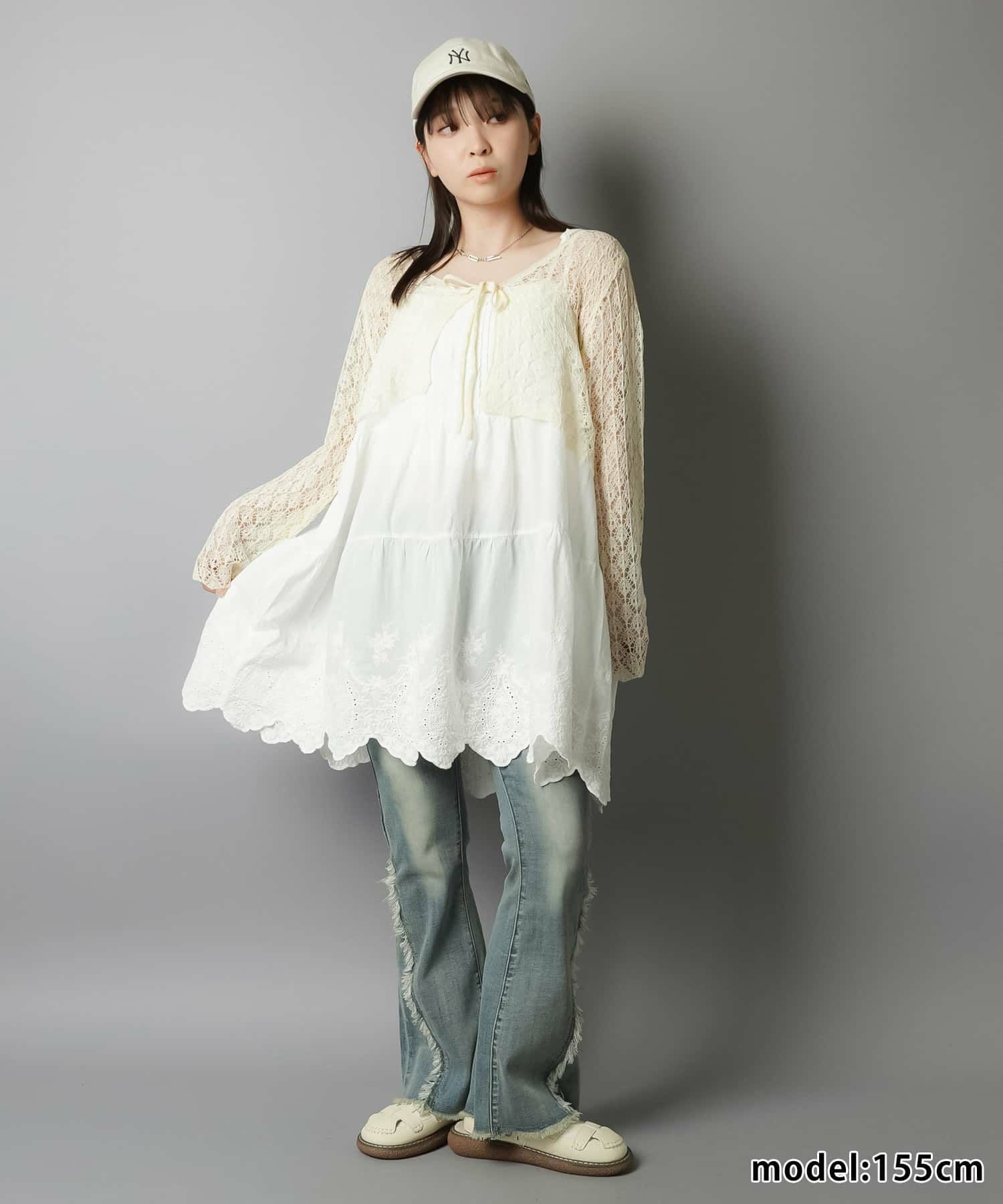 コットンキャミワンピース/裾レース|SPINNS - 毎日新商品・限定SALE