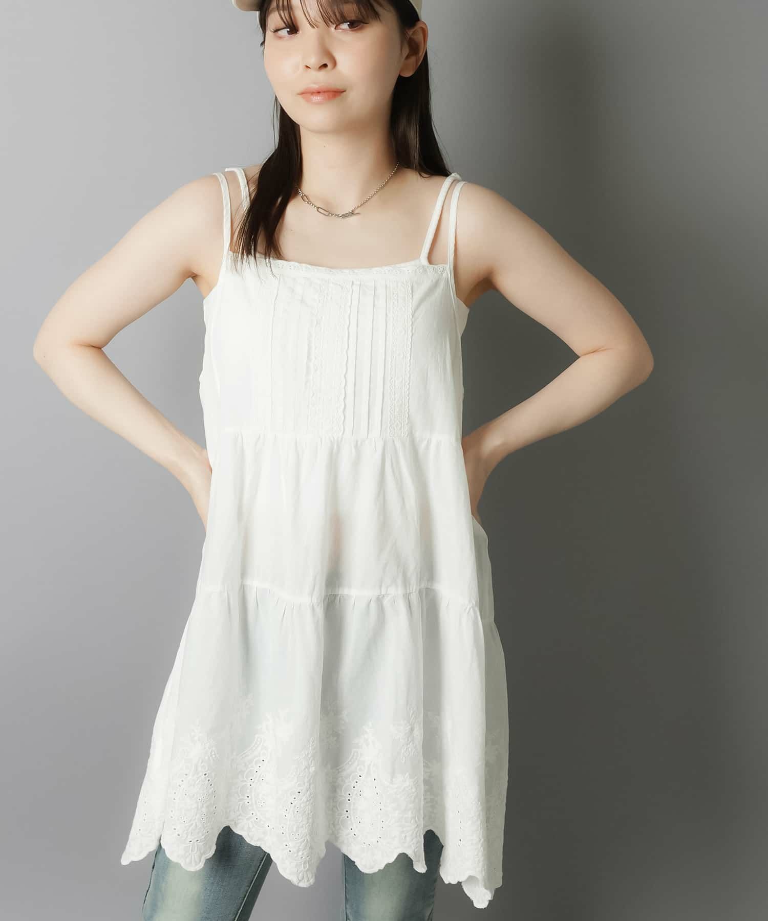 コットンキャミワンピース/裾レース|SPINNS - 毎日新商品・限定SALE