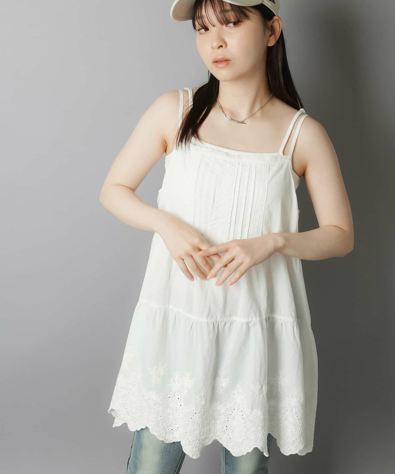 コットンキャミワンピース/裾レース|SPINNS - 毎日新商品・限定SALE