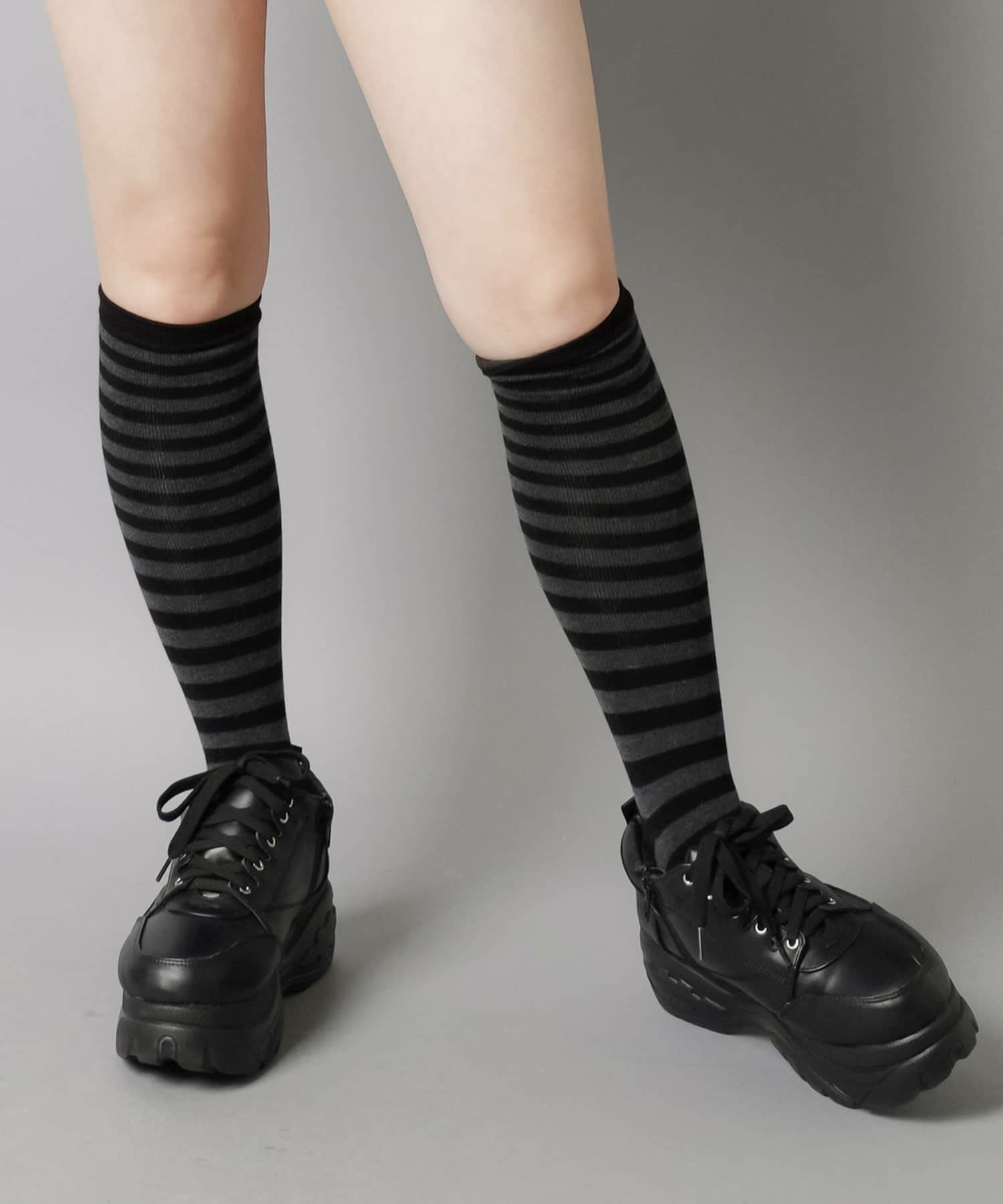 コットンハイソックス/ボーダー#ウィッシュコア | SPINNS WEB STORE