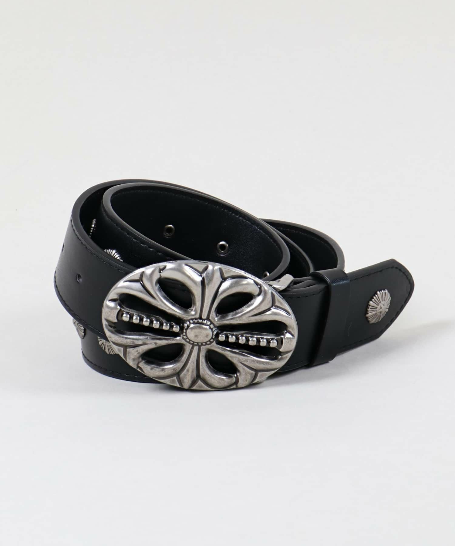 合皮ベルト/アンティークシルバークロスバックル | SPINNS WEB STORE
