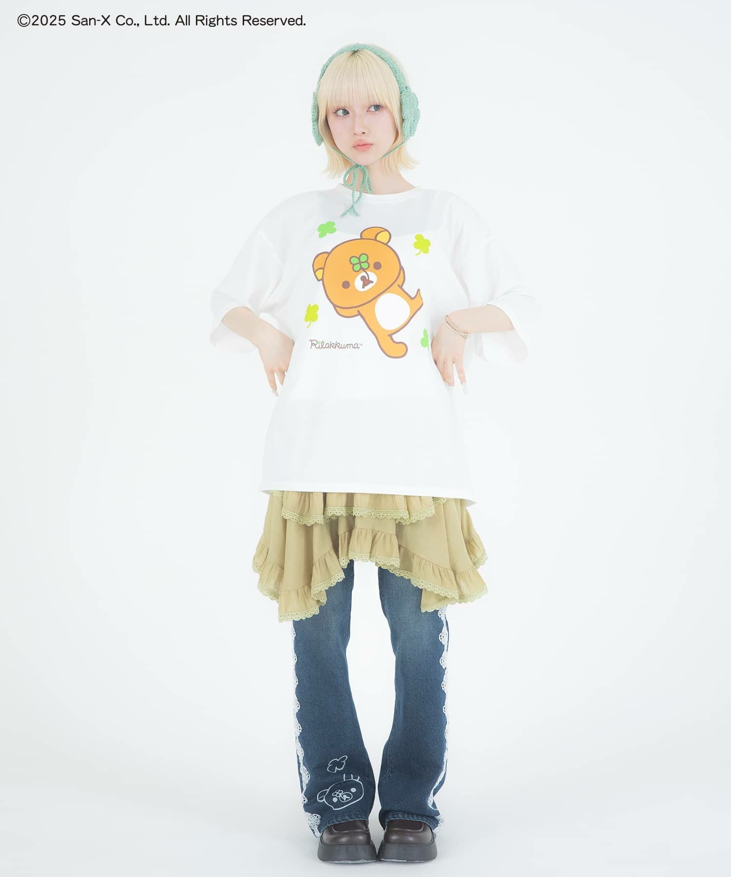 85%OFF】『リラックマ×SPINNS』 レースデニムフレアパンツ | SPINNS