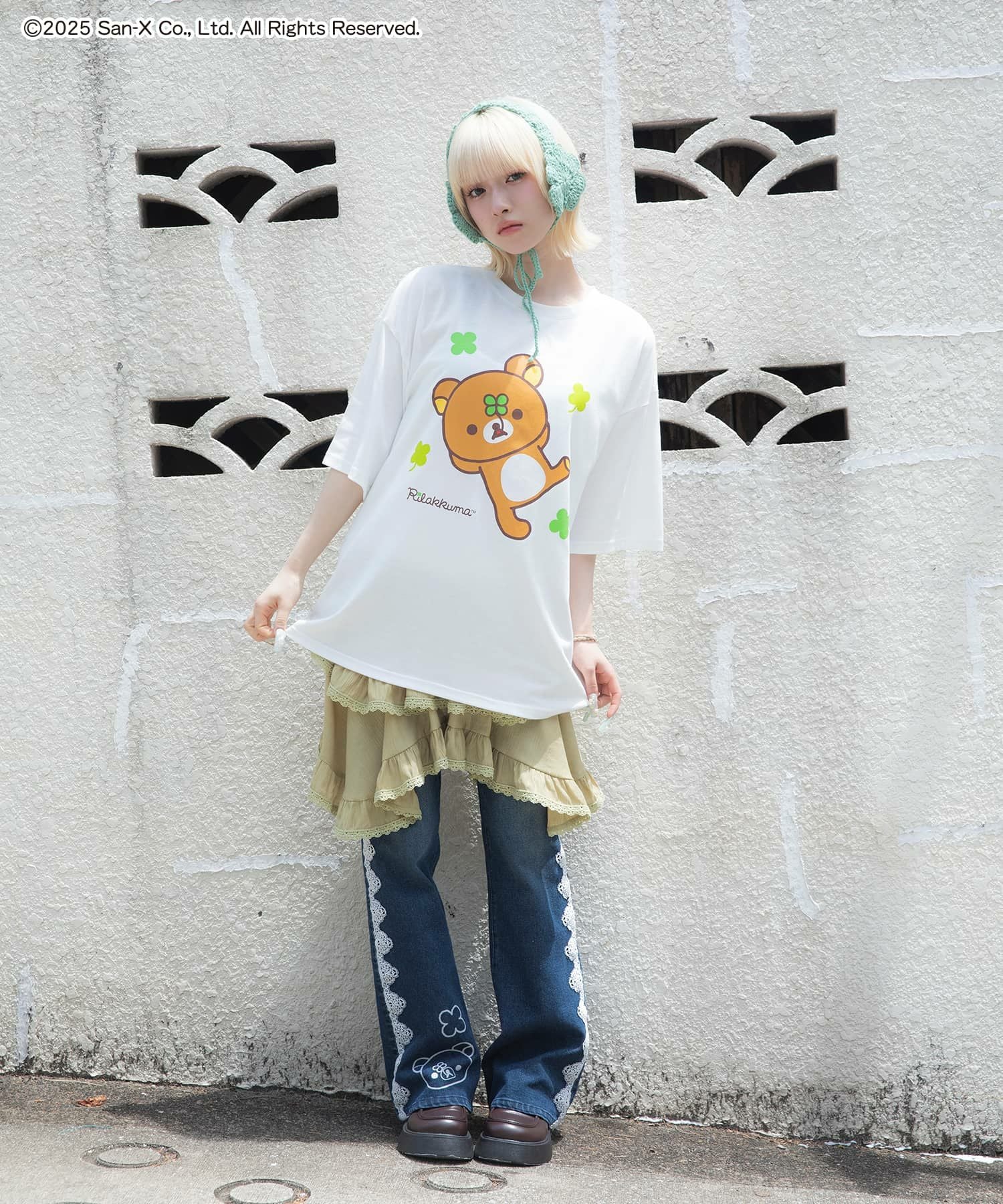 85%OFF】『リラックマ×SPINNS』 レースデニムフレアパンツ | SPINNS