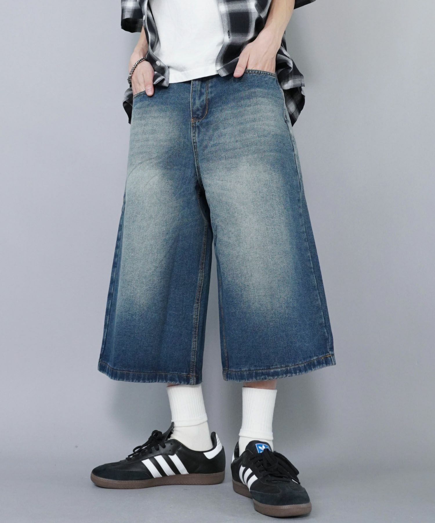 ヴィンテージ加工ジョーツデニムパンツ/ハーフパンツ | SPINNS WEB