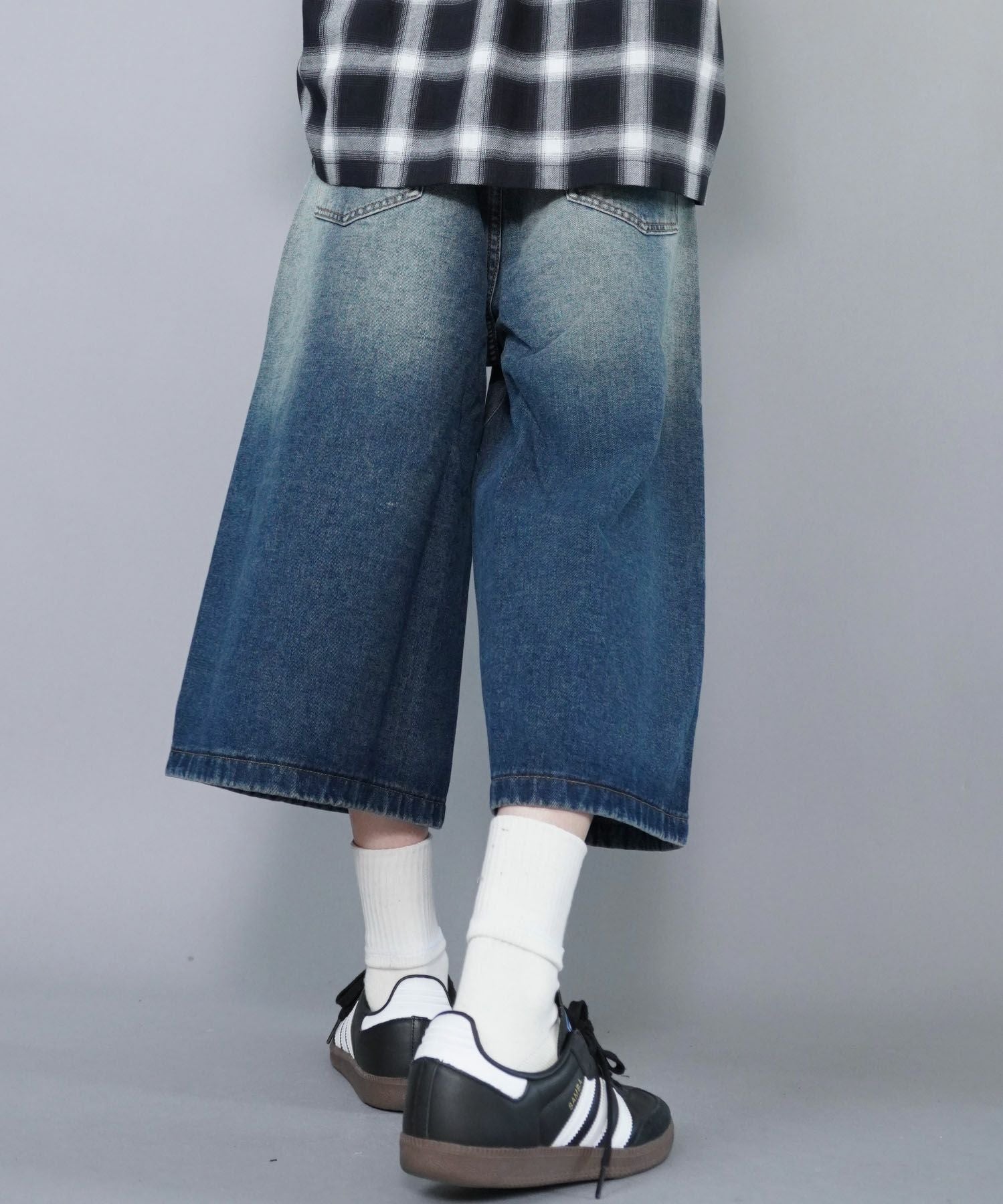 21%OFF】ヴィンテージ加工ジョーツデニムパンツ/ハーフパンツ | SPINNS