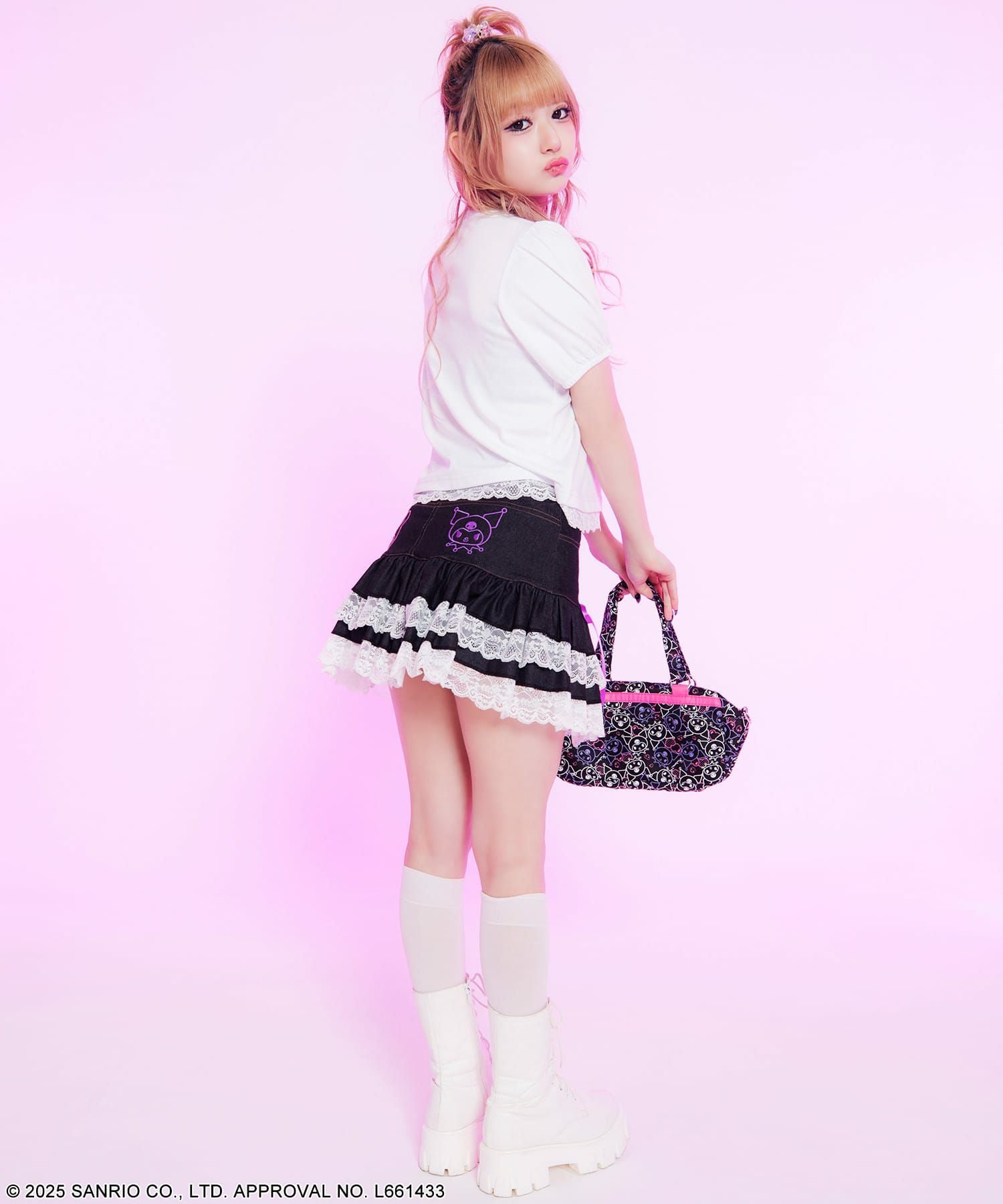マイメロディ&クロミとSPINNSのコラボ！デニムフリルミニスカート