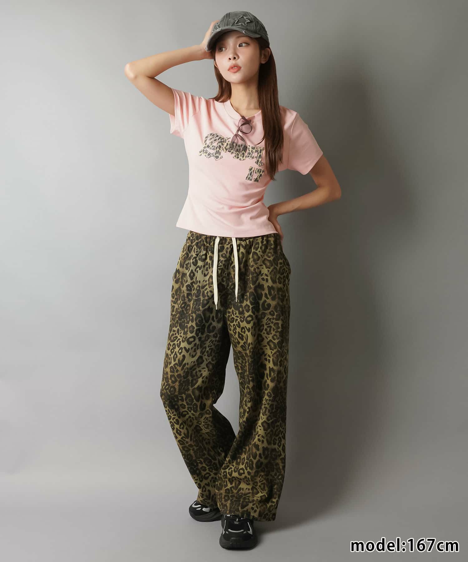 80%OFF】半袖ピタTシャツ/ヒョウ柄ワッペン/レオパード | SPINNS WEB