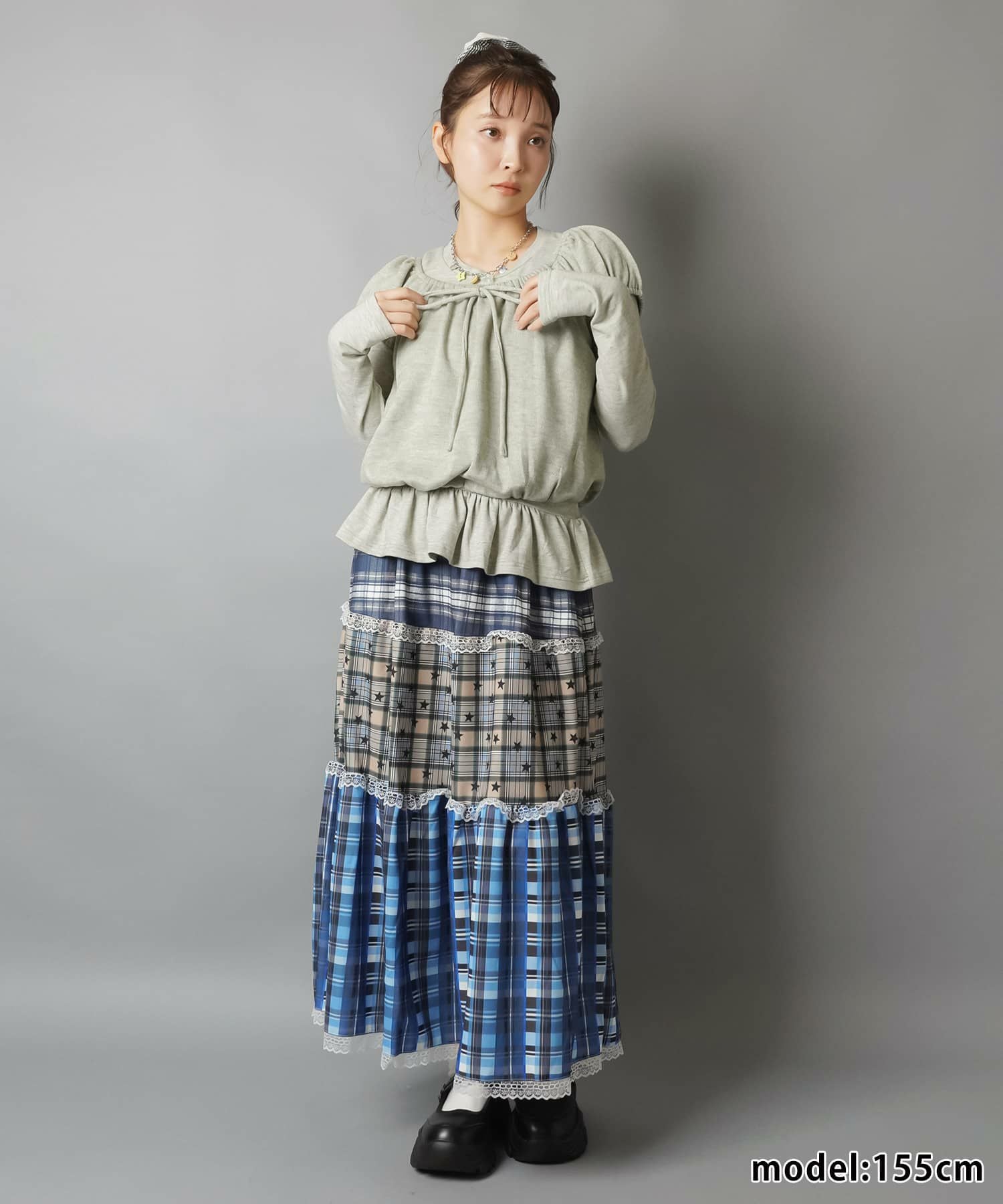75%OFF】ロングスカート/つぎはぎチェック/パッチワーク/#NEO森ガール