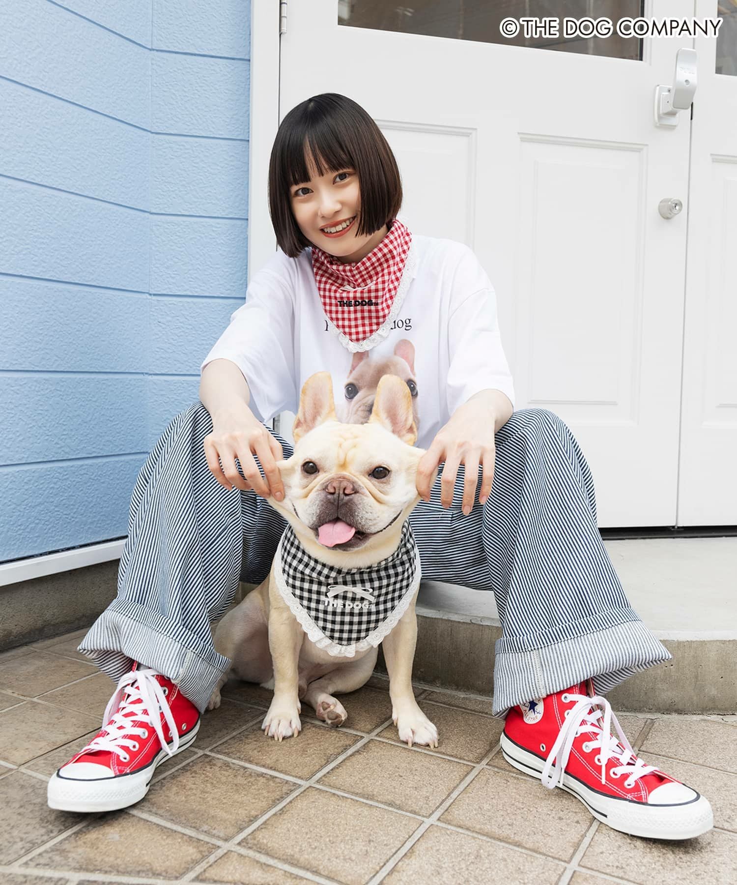 No.3242☘️犬猫用 バンダナ Sサイズ ダルメシアン黒 & ダンガリー
