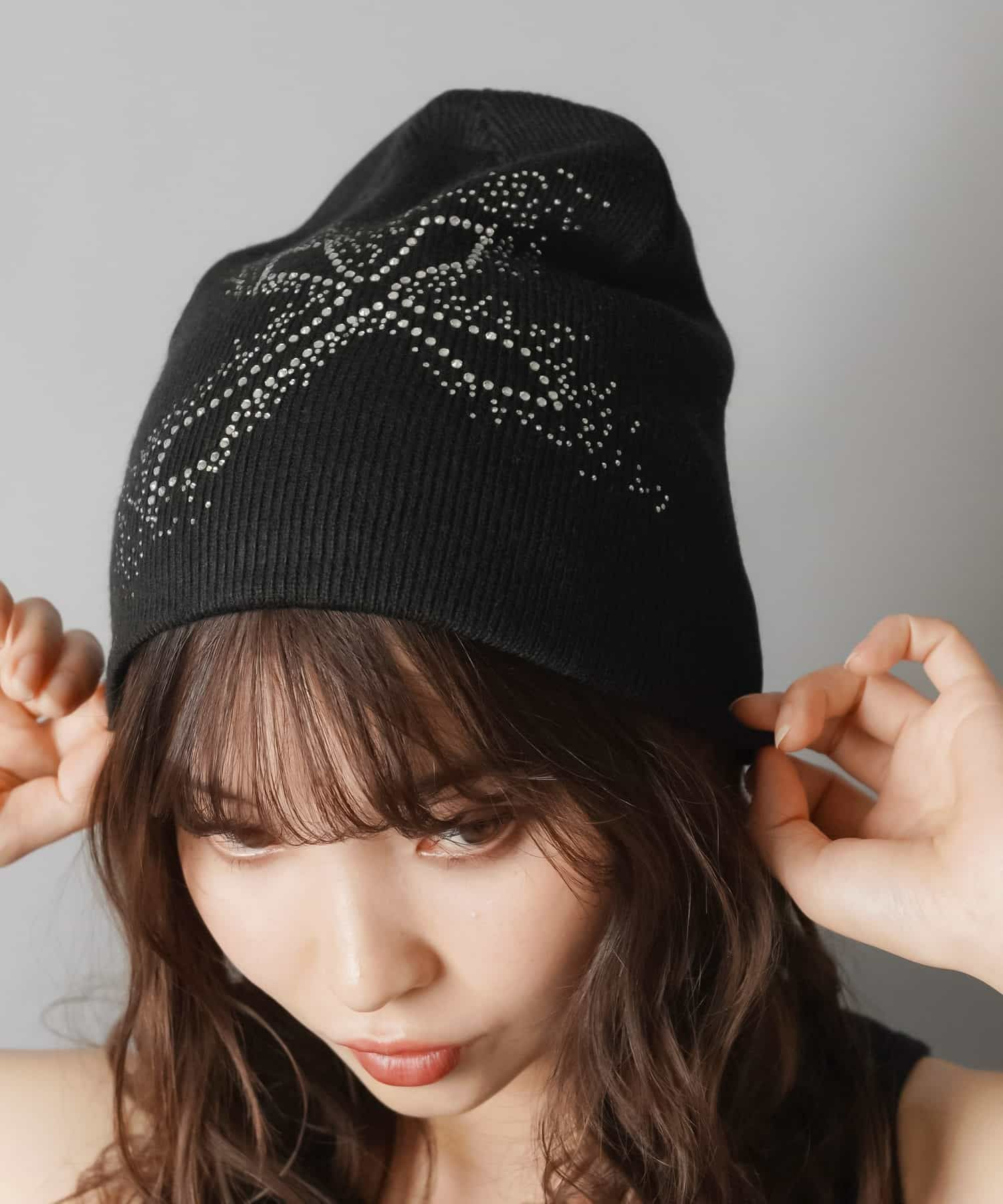 シングルビーニー/ニット帽/ラインストーン3 | SPINNS WEB STORE